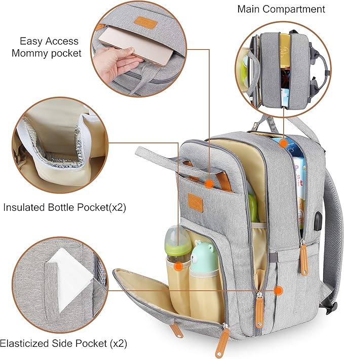 Baby Diaper & Accessories Bag - Multifunction Baby Travel Backpack