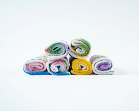 6-Piece Striped Baby Towel Set – Colorful Soft Washcloths for Daily Use