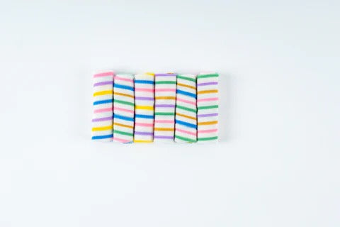 6-Piece Striped Baby Towel Set – Colorful Soft Washcloths for Daily Use
