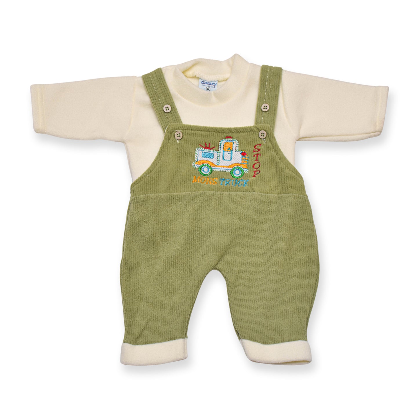 Monster Truck Dungaree - Polar Fleece - (Green)