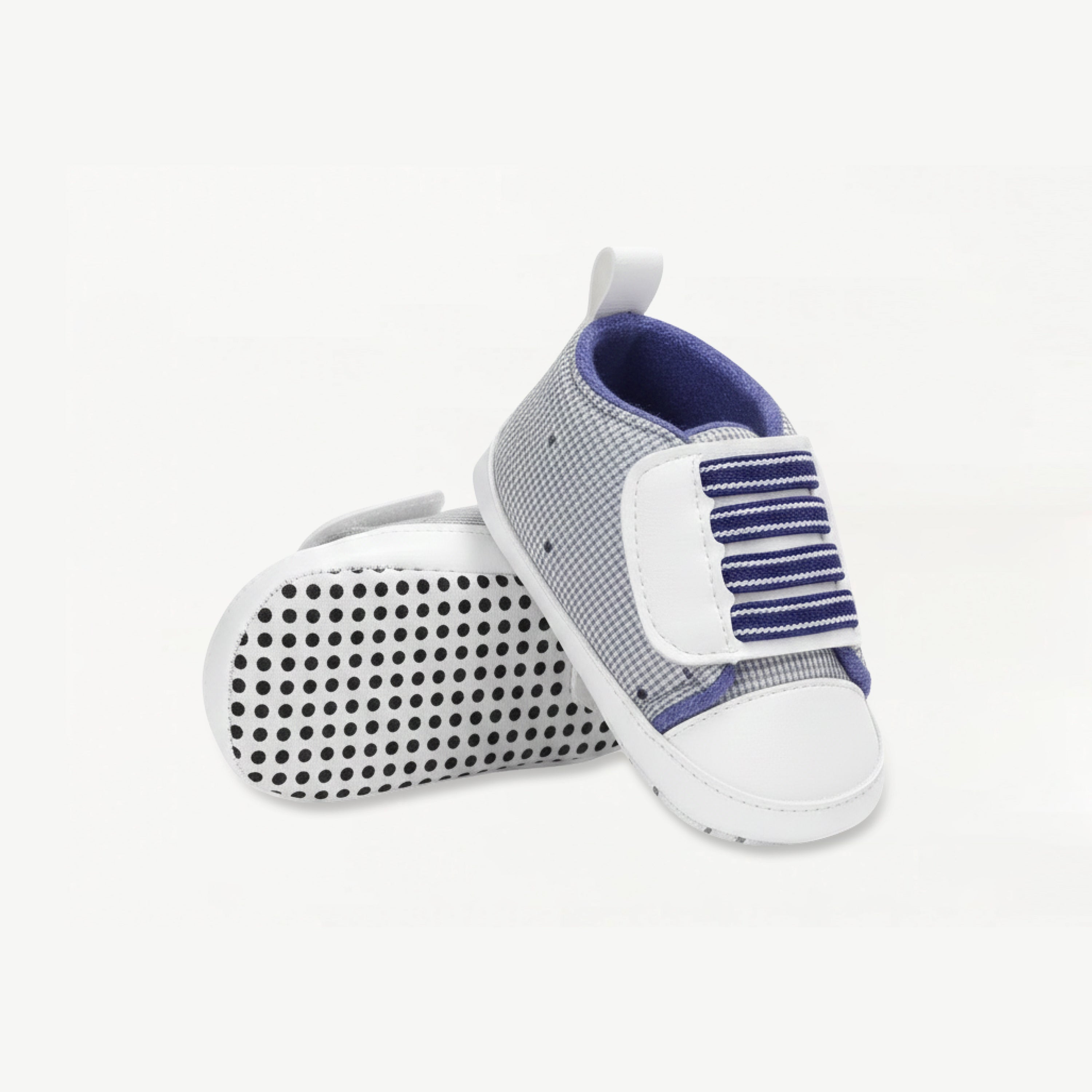 Baby Soft Sole Sneakers – Classic Blue Checks