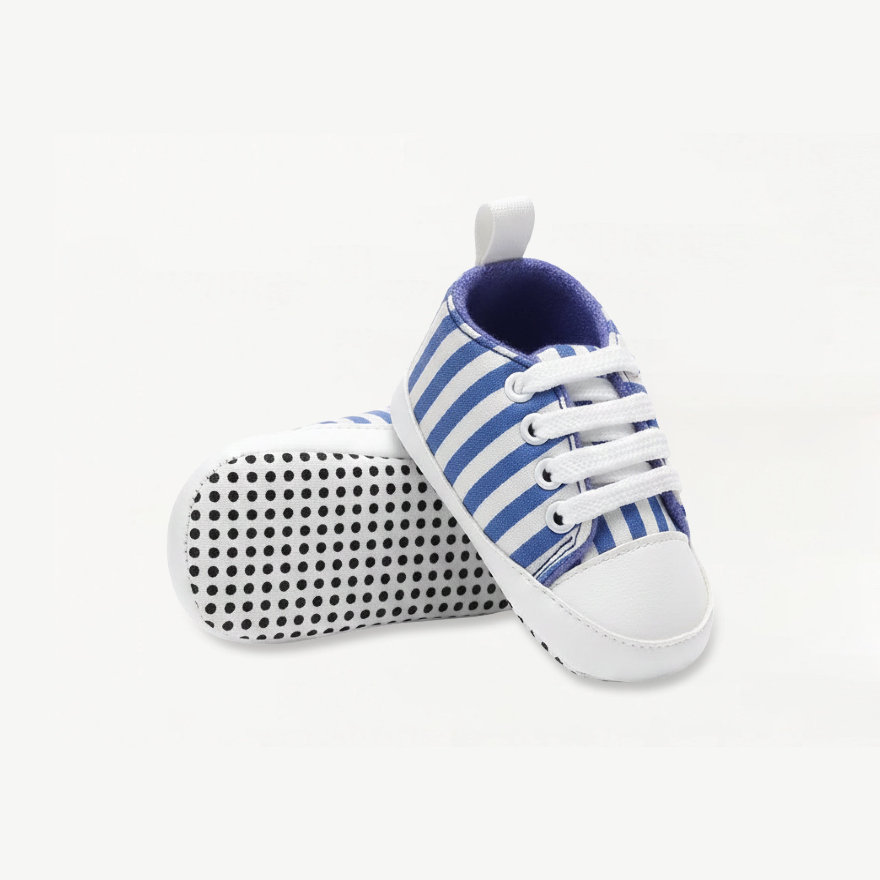 Baby Soft Sole Sneakers – Blue Sailor Stripes
