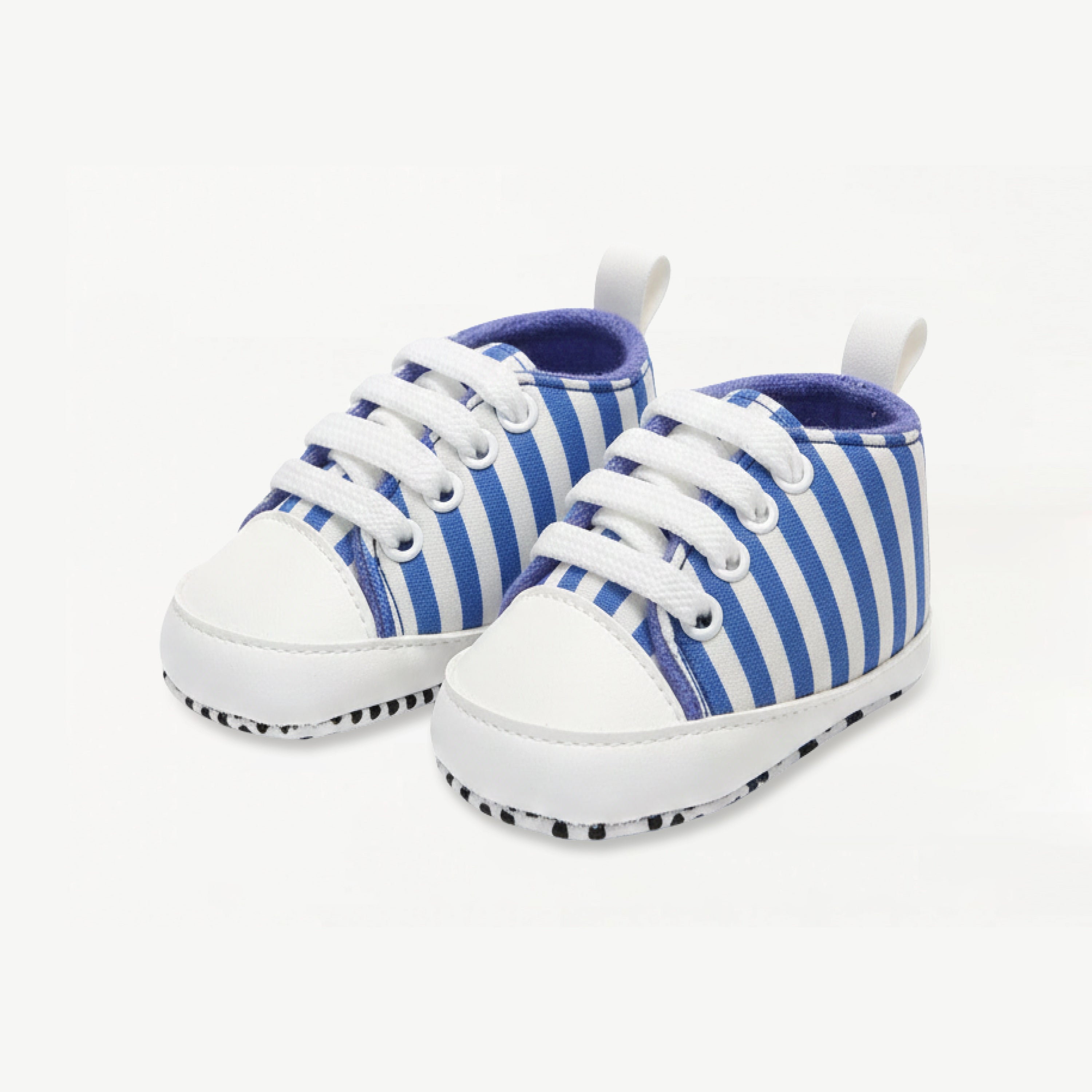 Baby Soft Sole Sneakers – Blue Sailor Stripes