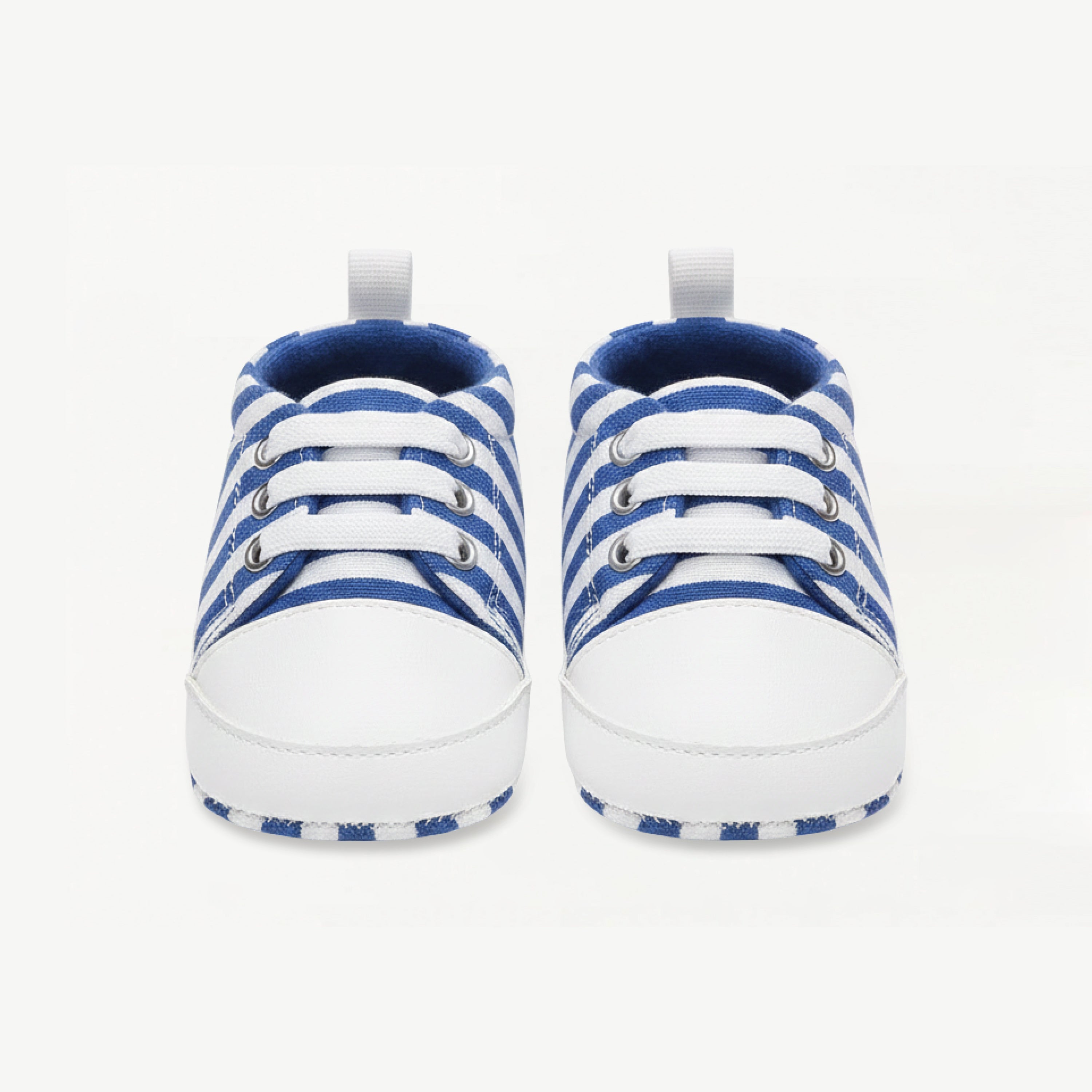 Baby Soft Sole Sneakers – Blue Sailor Stripes