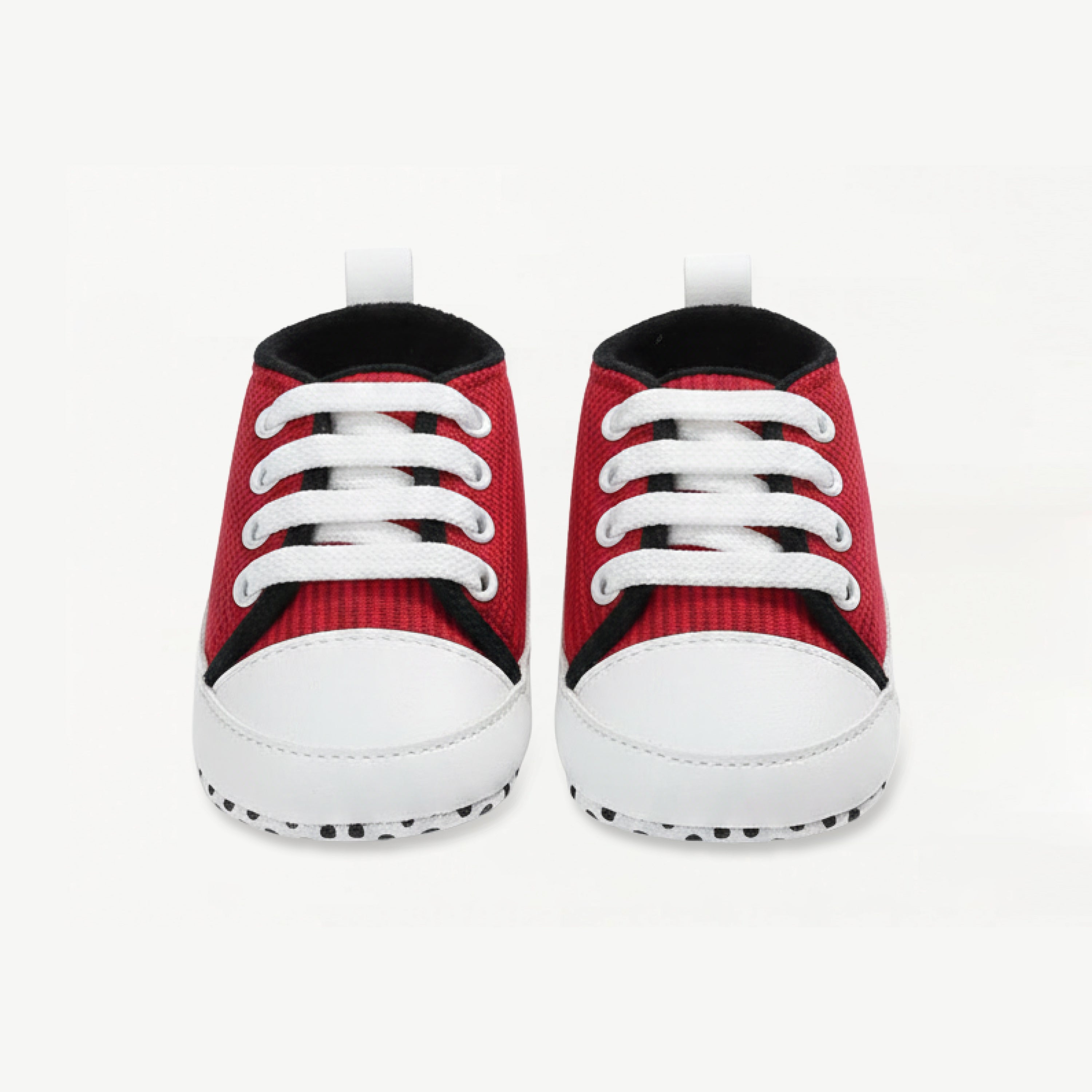Baby Soft Sole Sneakers – Bold Red Stripes