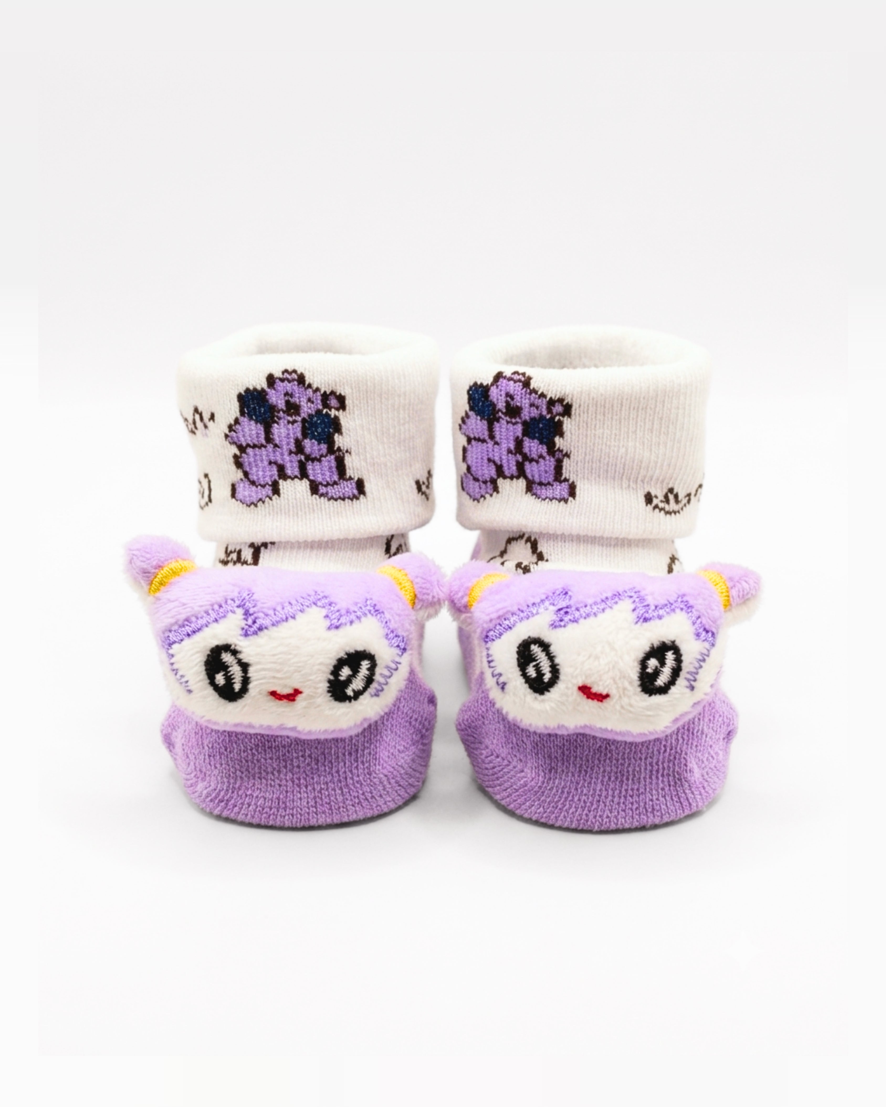 Baby Booties – Infant Soft Socks (Purple Doll)