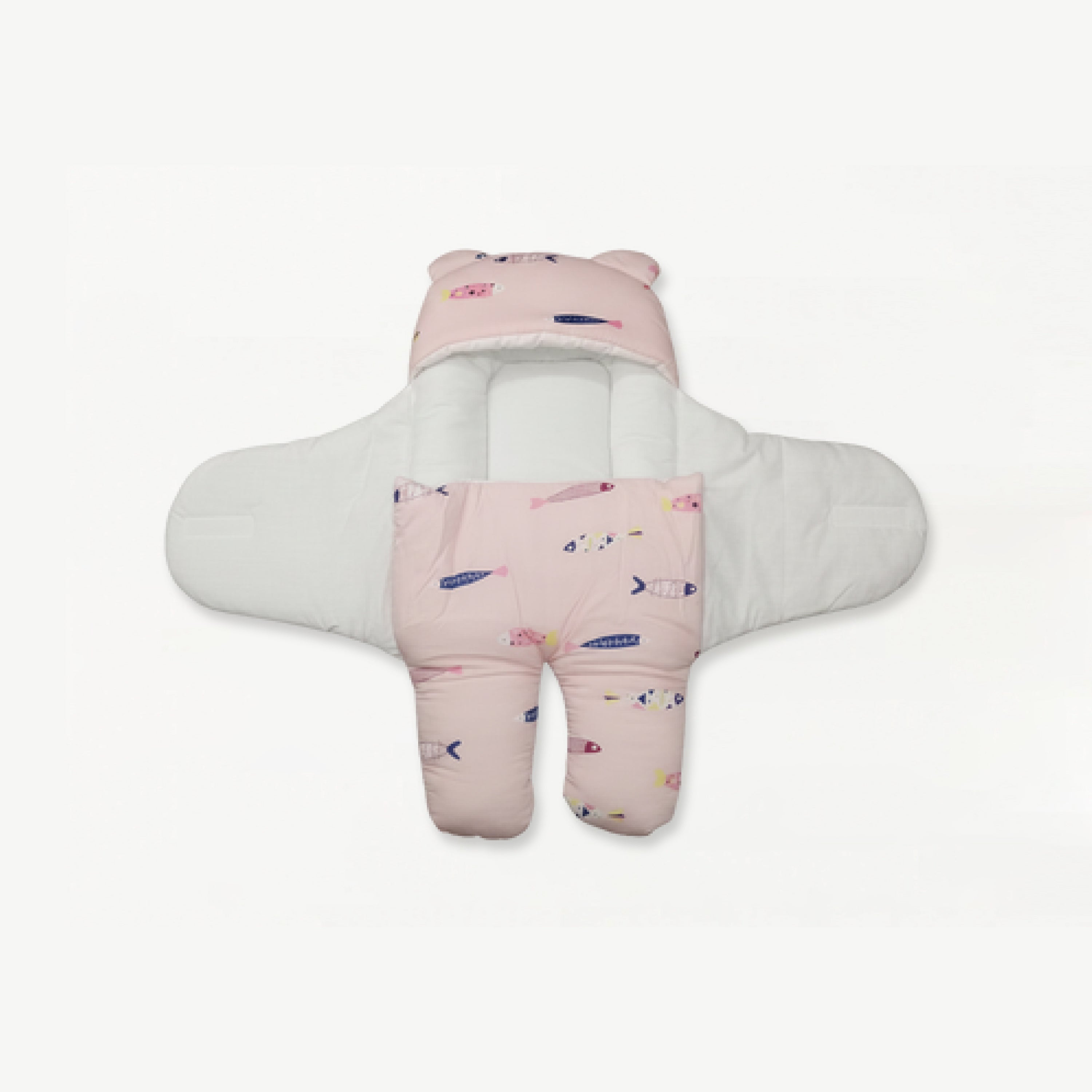 Footed Carry Nest - Footed Baby Wrap - (Little Fisher – Coral Pink)