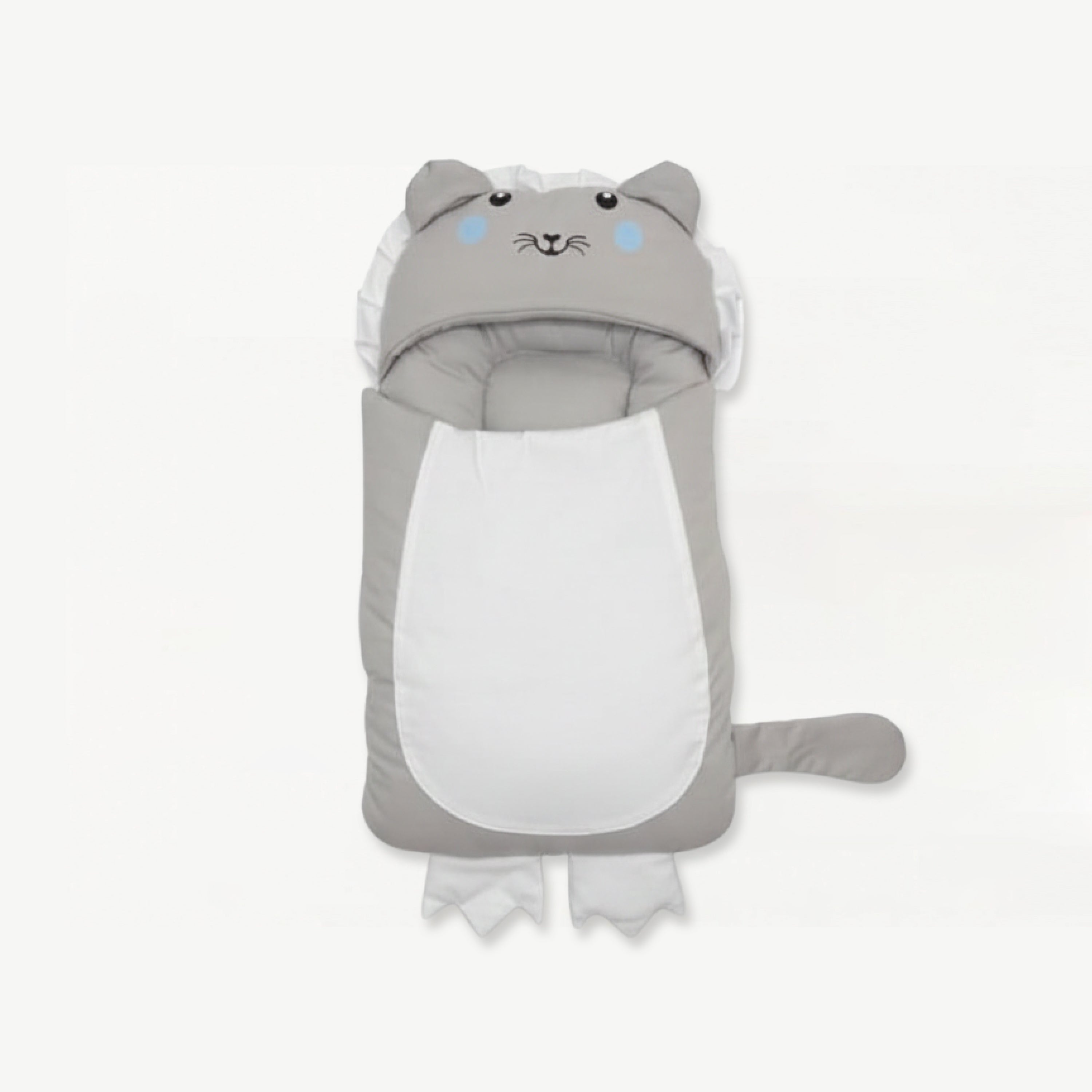 Hooded Carry Nest 2 PC - Baby Sleeping Bag - (Snuggle Lion - Grey)