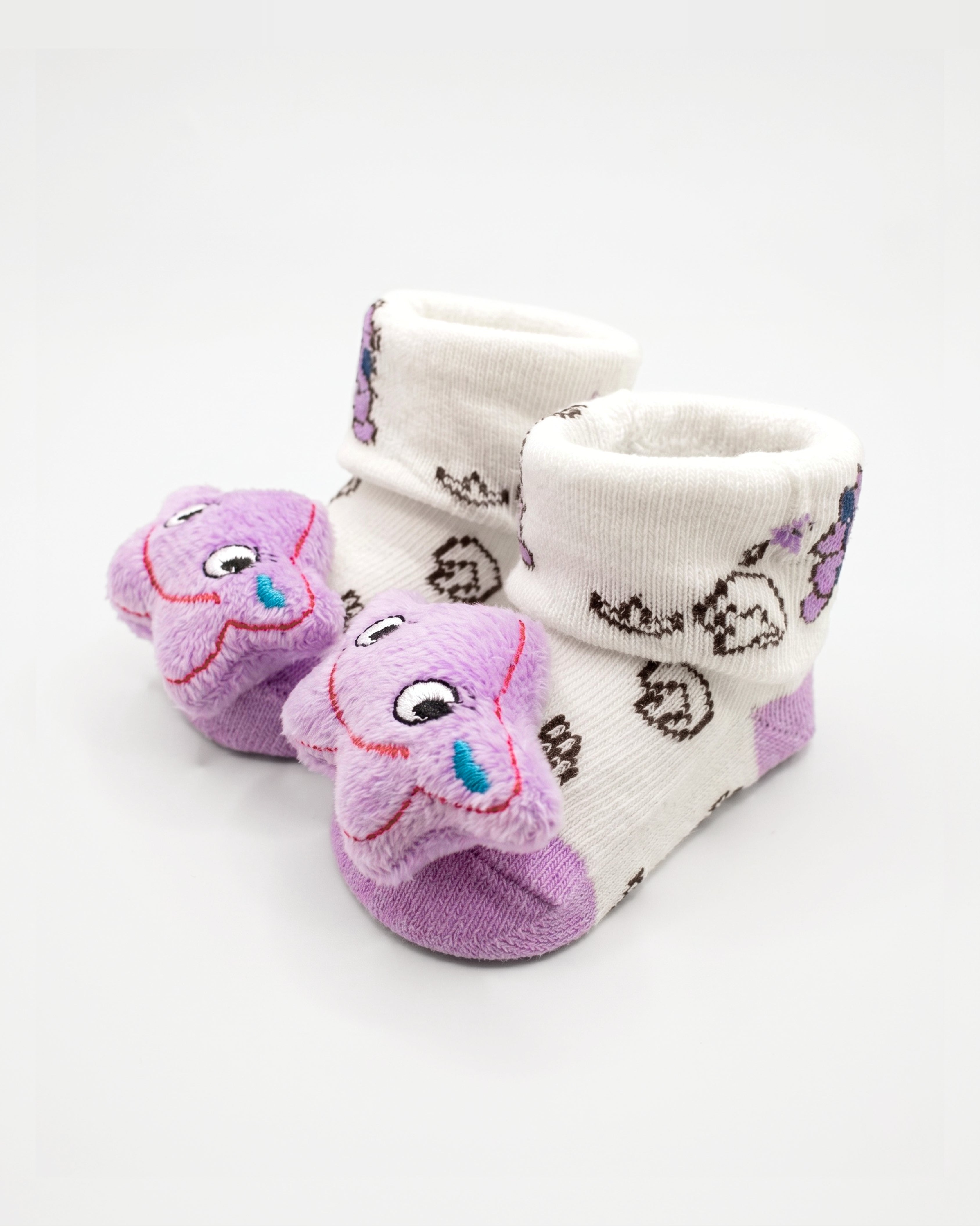 Baby Booties – Infant Soft Socks (Purple Star)