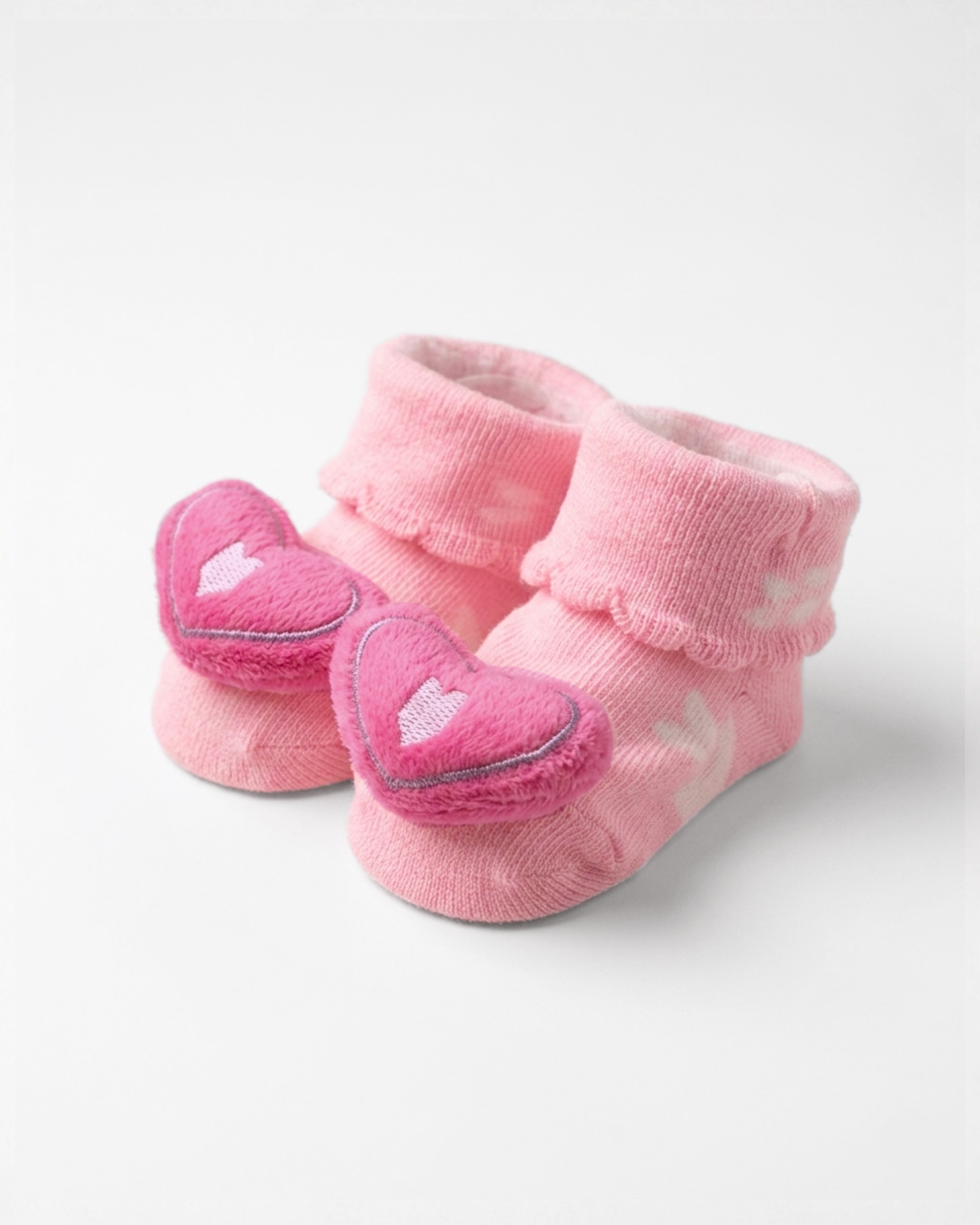 Baby Booties – Infant Soft Socks (Pink Heart)