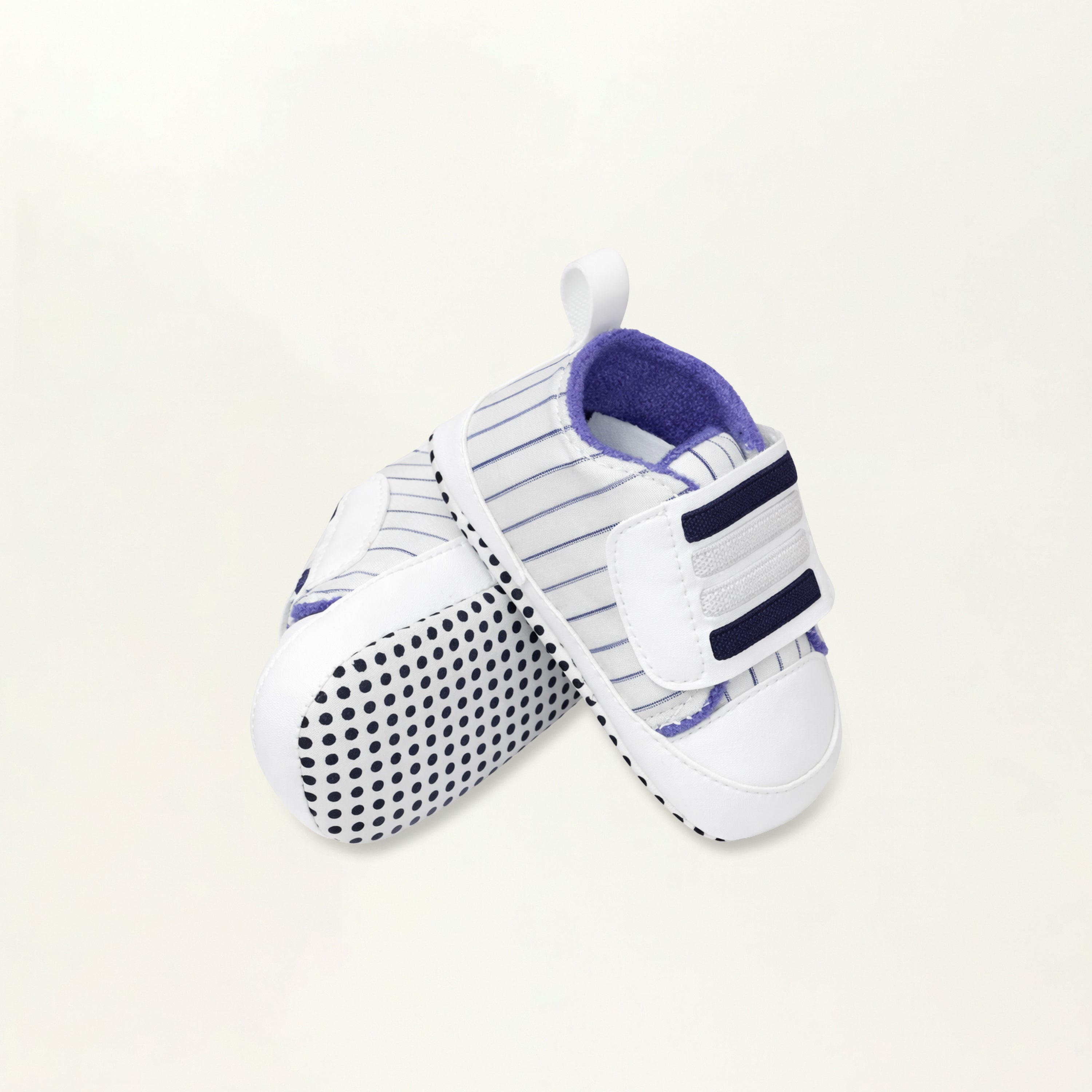 Baby Soft Sole Sneakers – Navy stripes