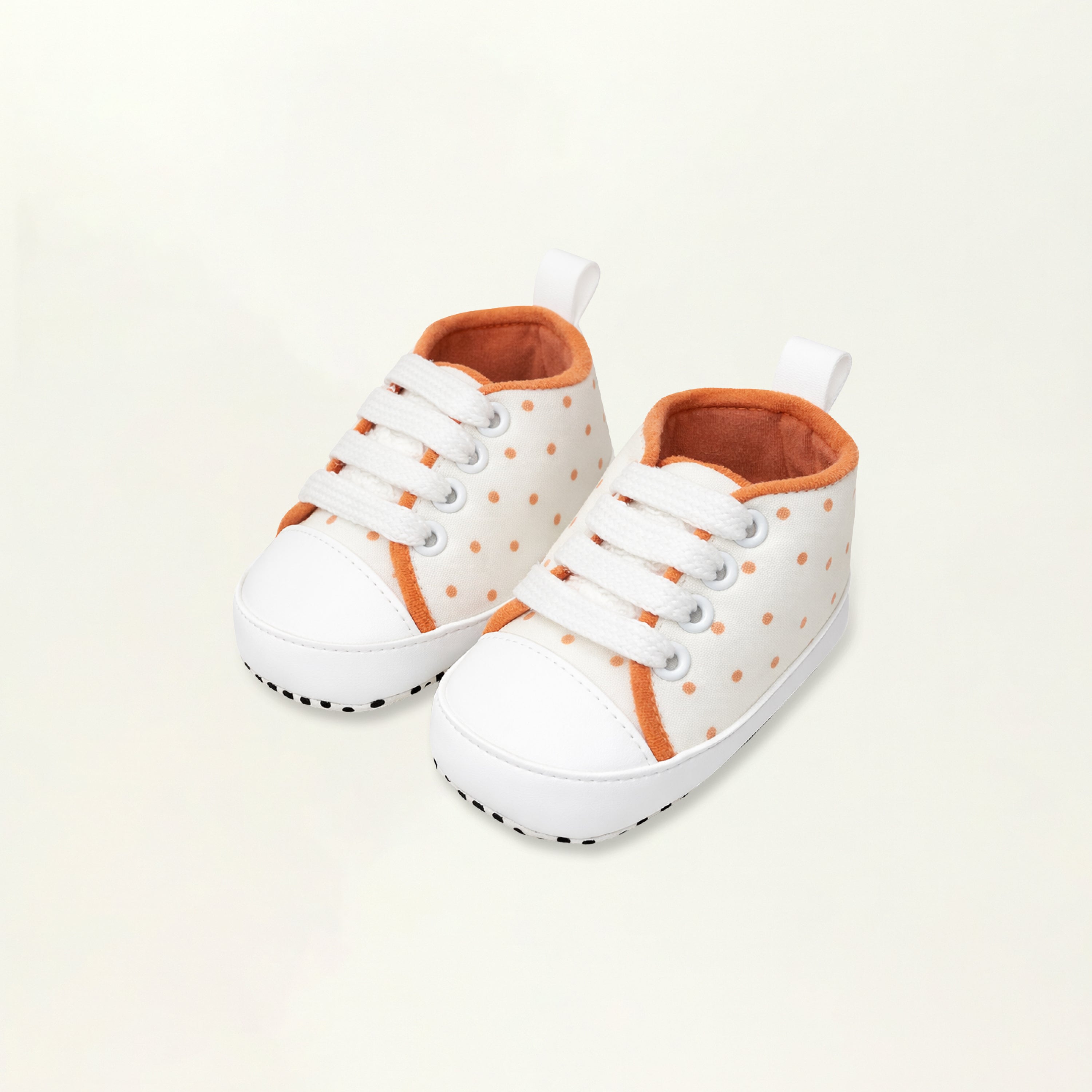 Baby Soft Sole Sneakers – Orange Polka