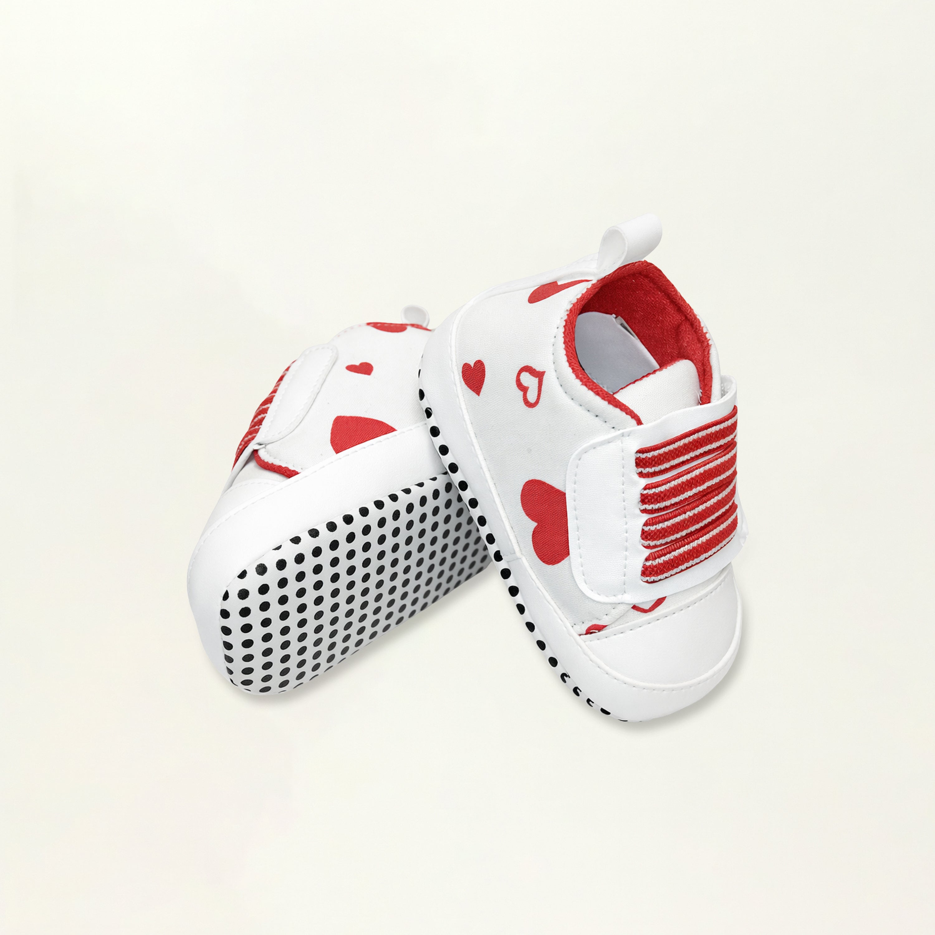 Baby Soft Sole Sneakers – Red Hearts