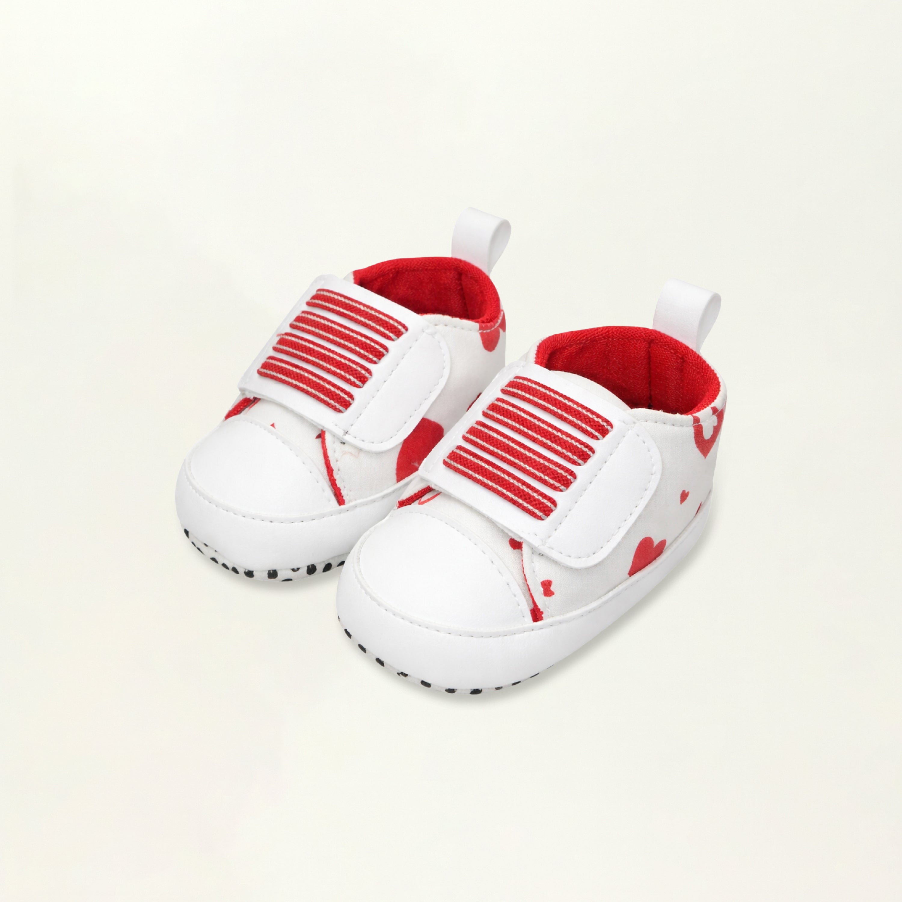 Baby Soft Sole Sneakers – Red Hearts