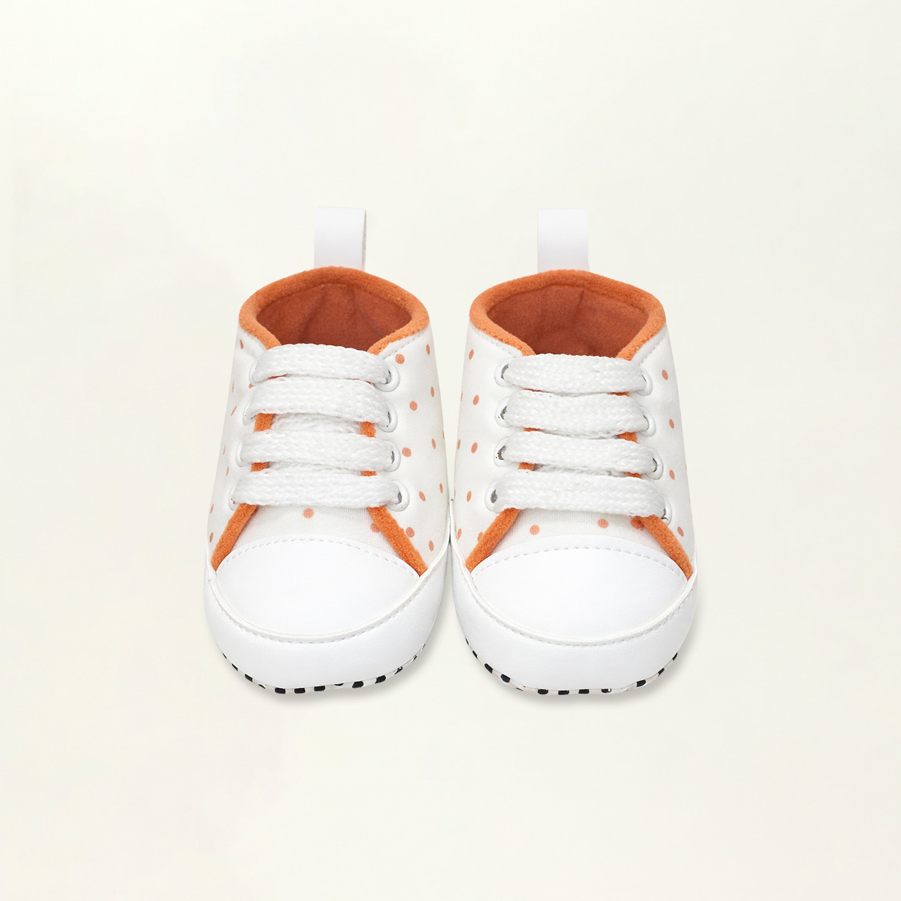 Baby Soft Sole Sneakers – Orange Polka