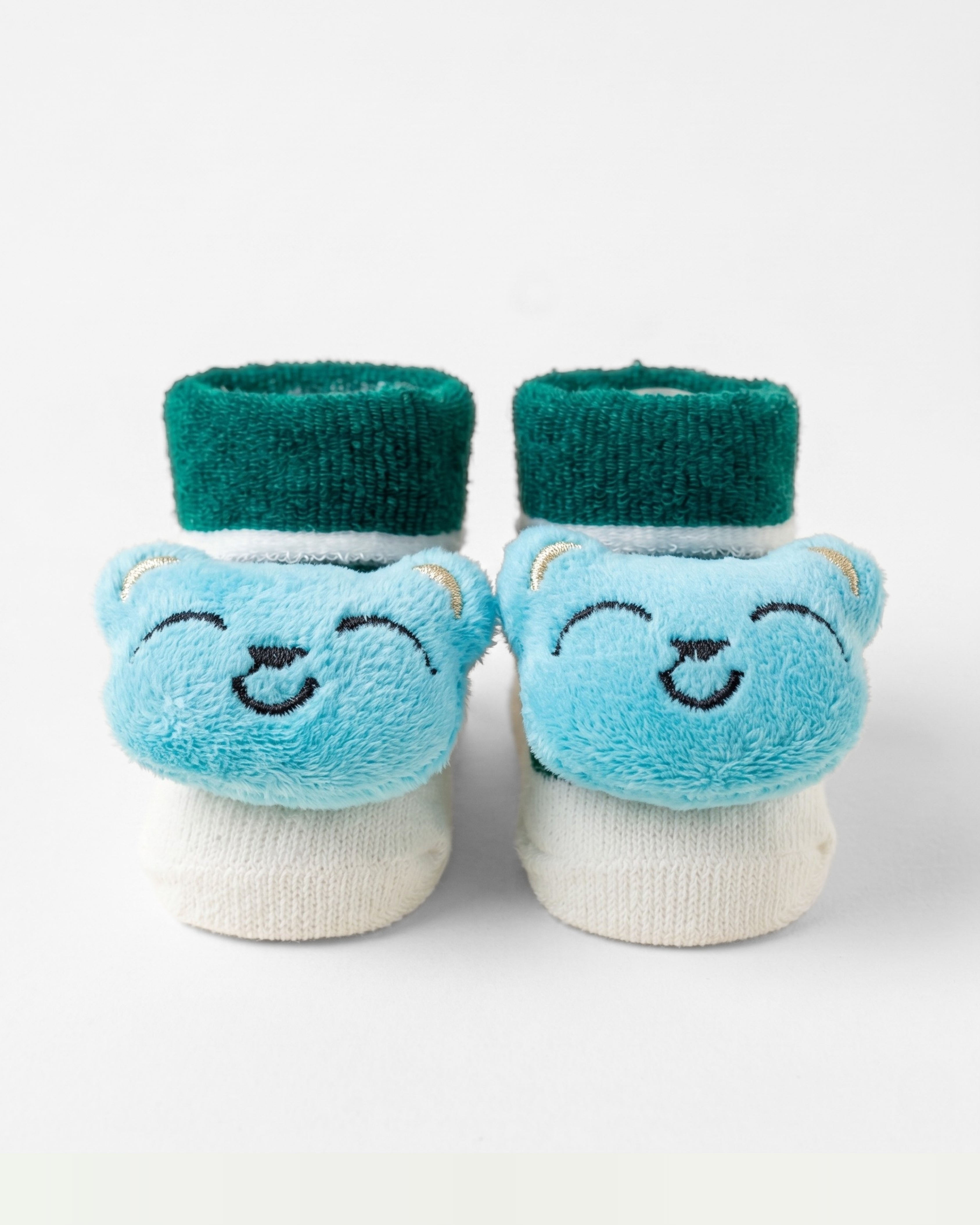 Baby Booties – Infant Soft Socks (Green Blue Bear)