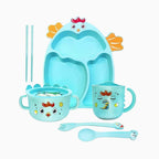 5-Piece Kids Divided Plate Dinnerware Set – Cute Chicken