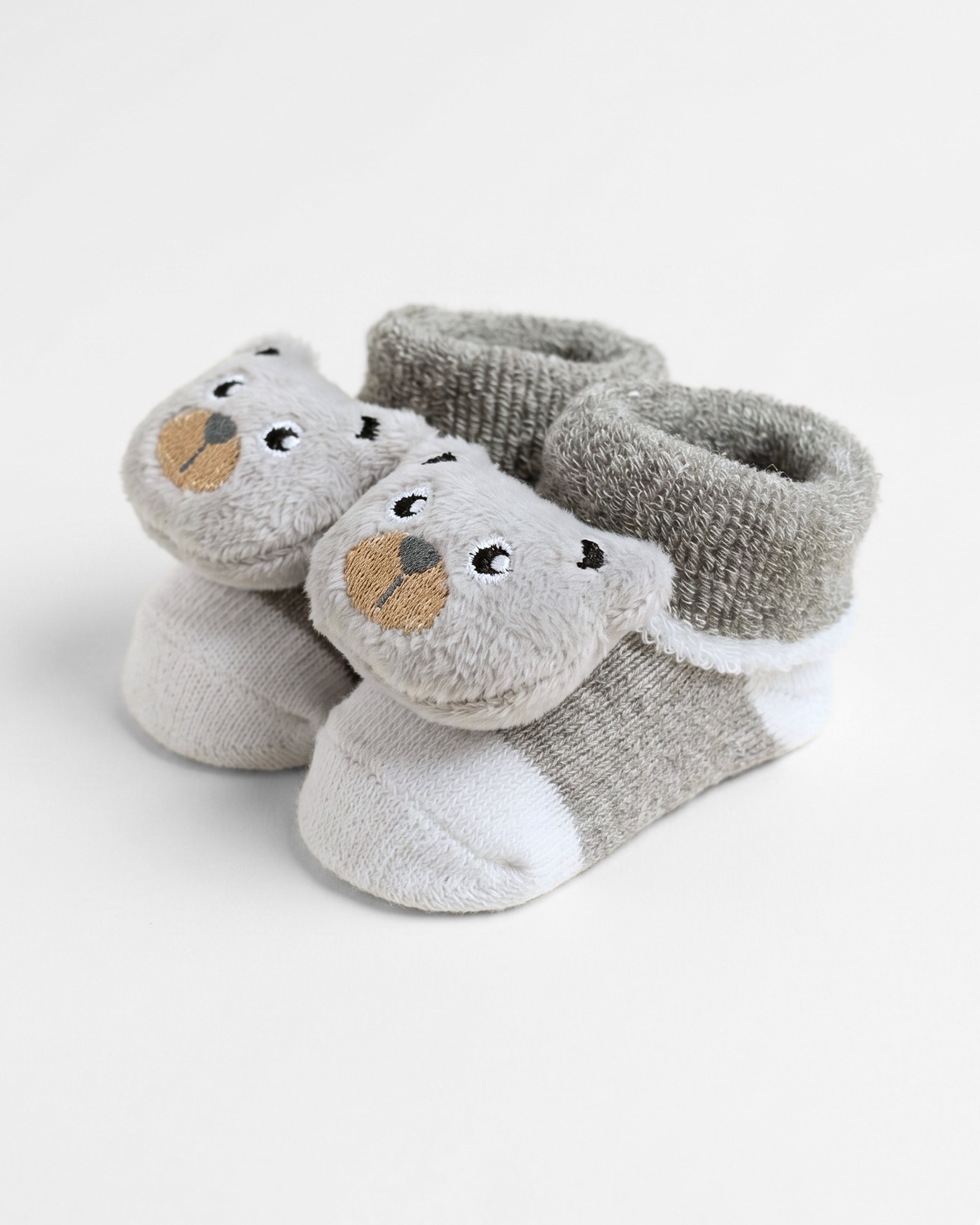 Baby Booties – Infant Soft Socks (Grey Bear)