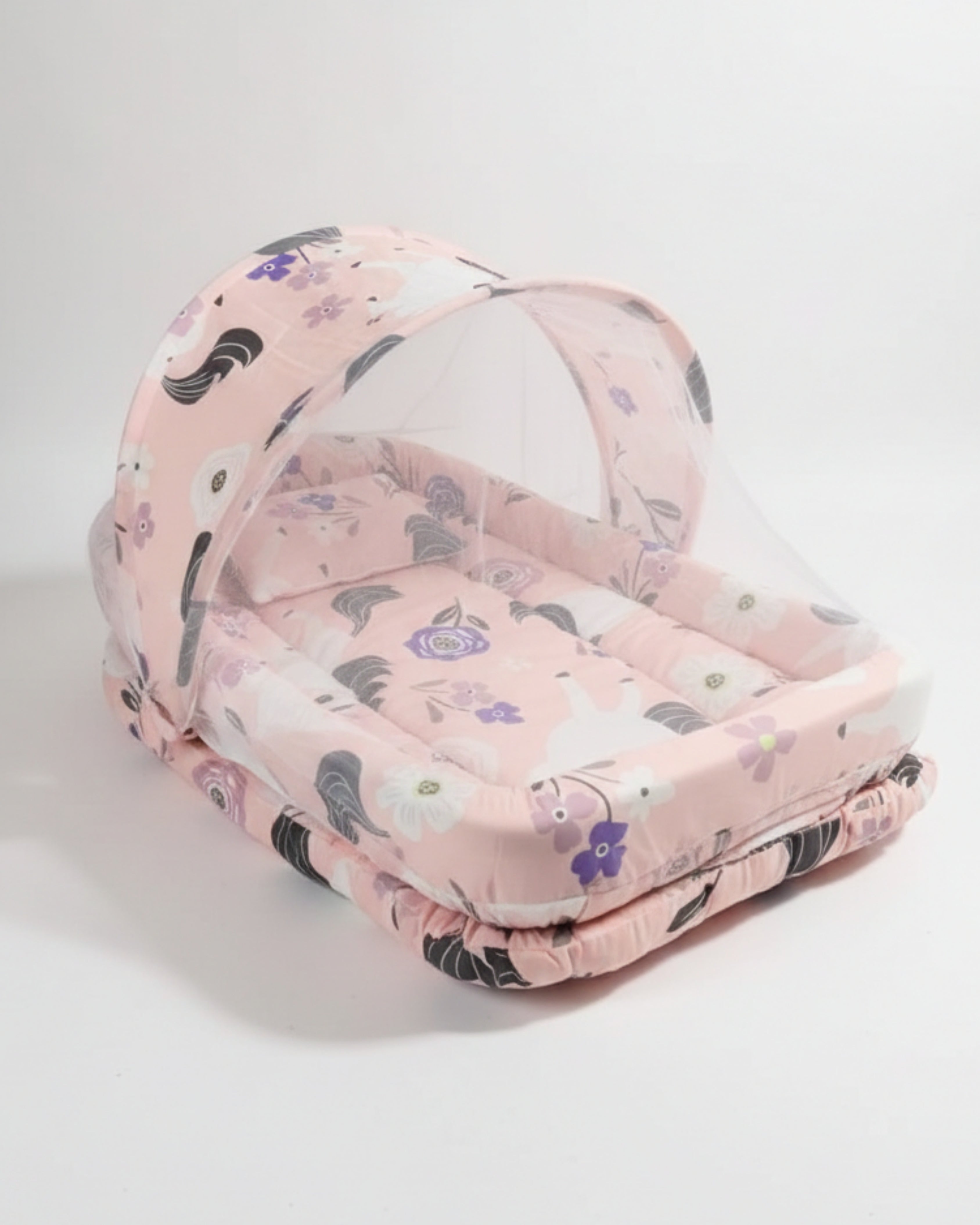 Baby Sleeping Bed 2 Piece - Bed With Net (Floral Blush)