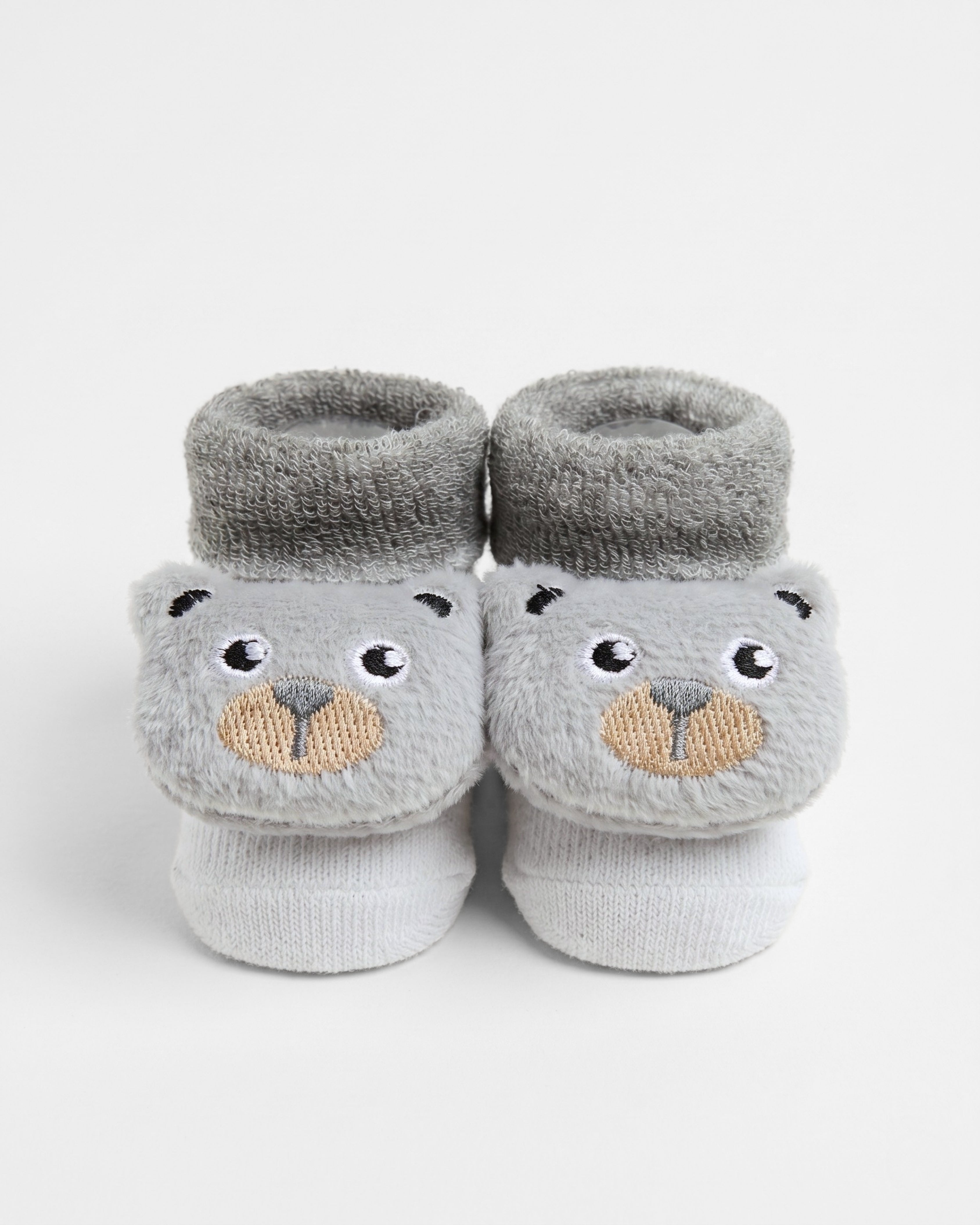 Baby Booties – Infant Soft Socks (Grey Bear)