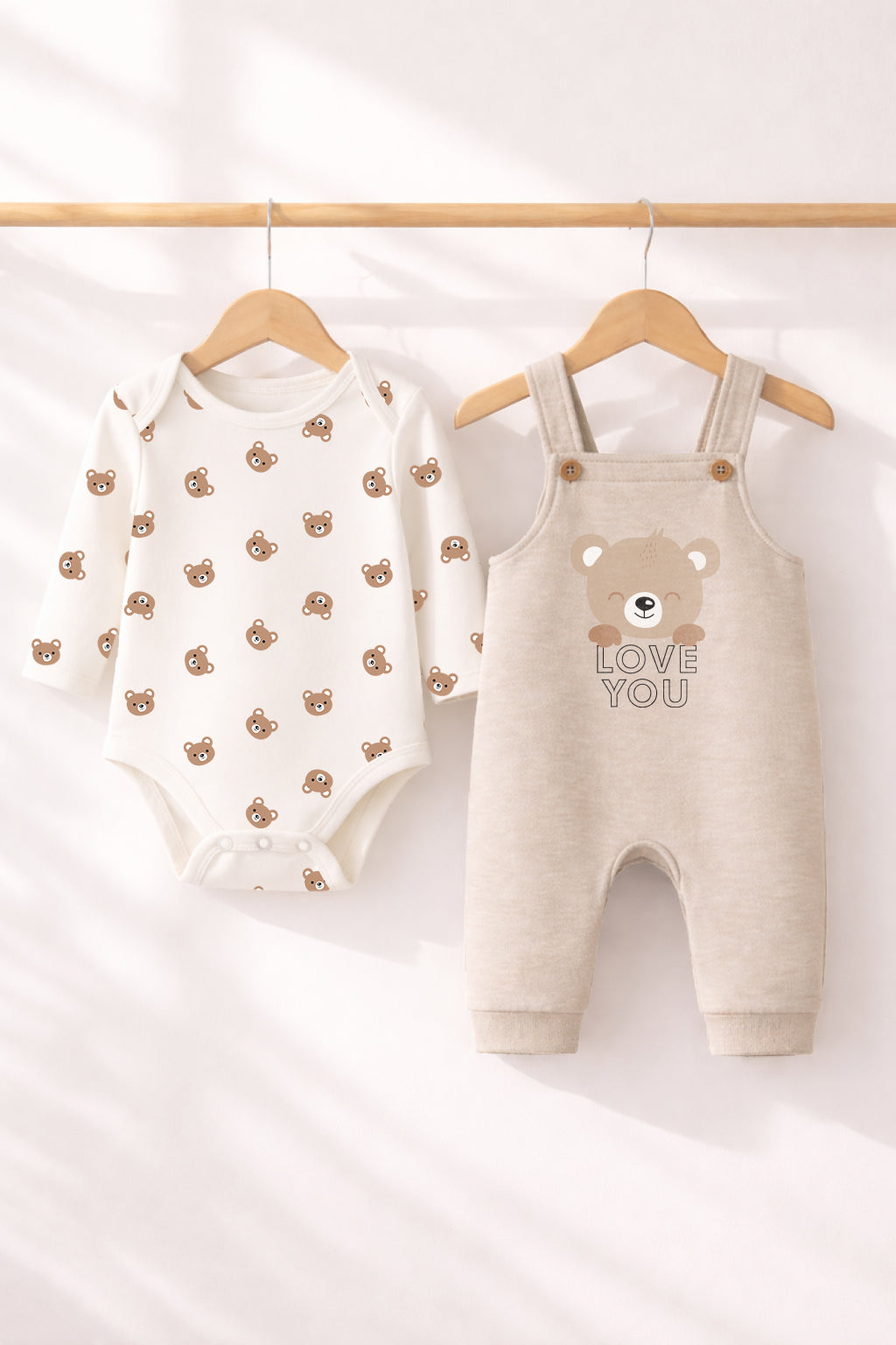 Bear Love 3-Piece Dungaree Set