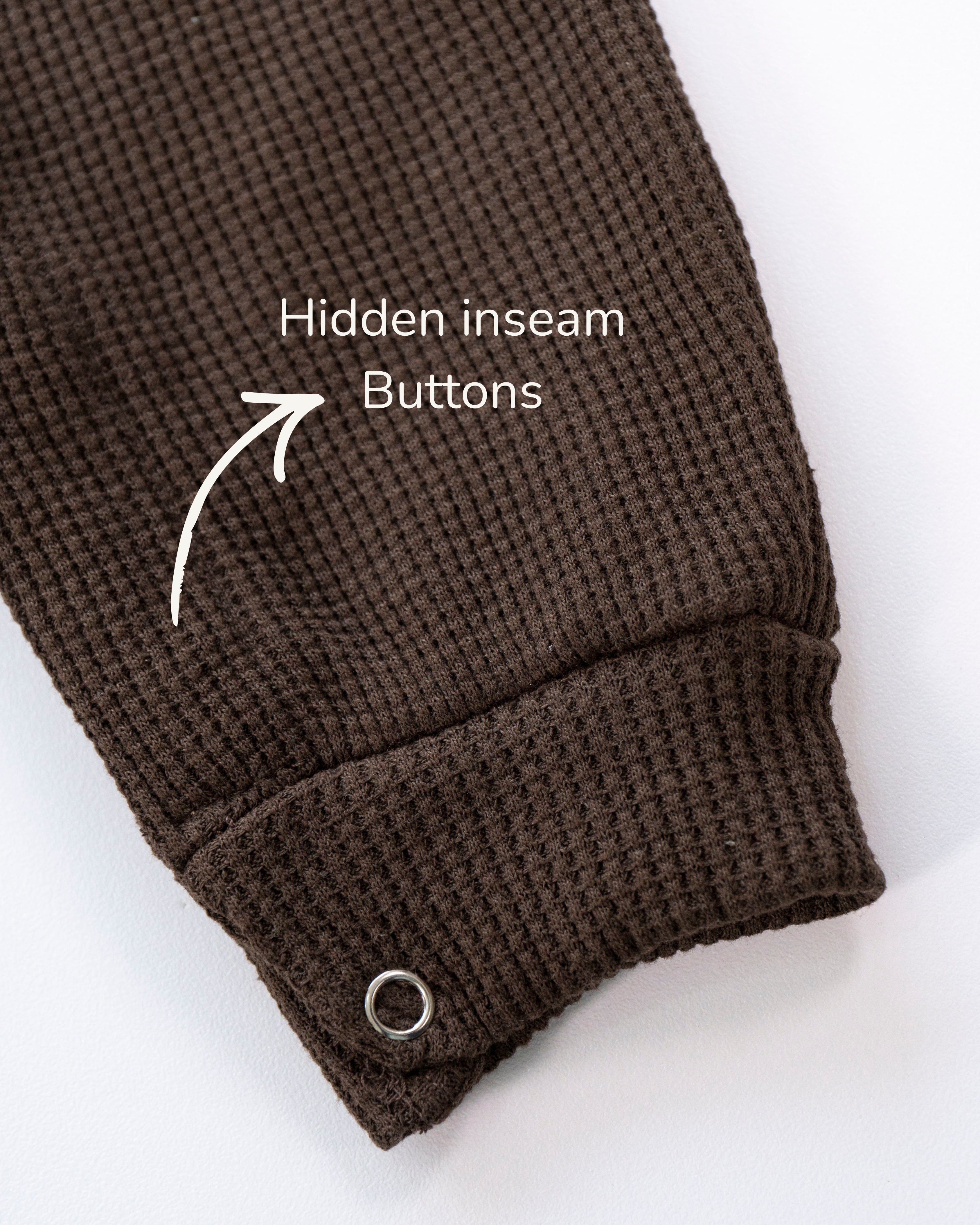 Waffle Knit Thermal Romper – (Coco Brown)