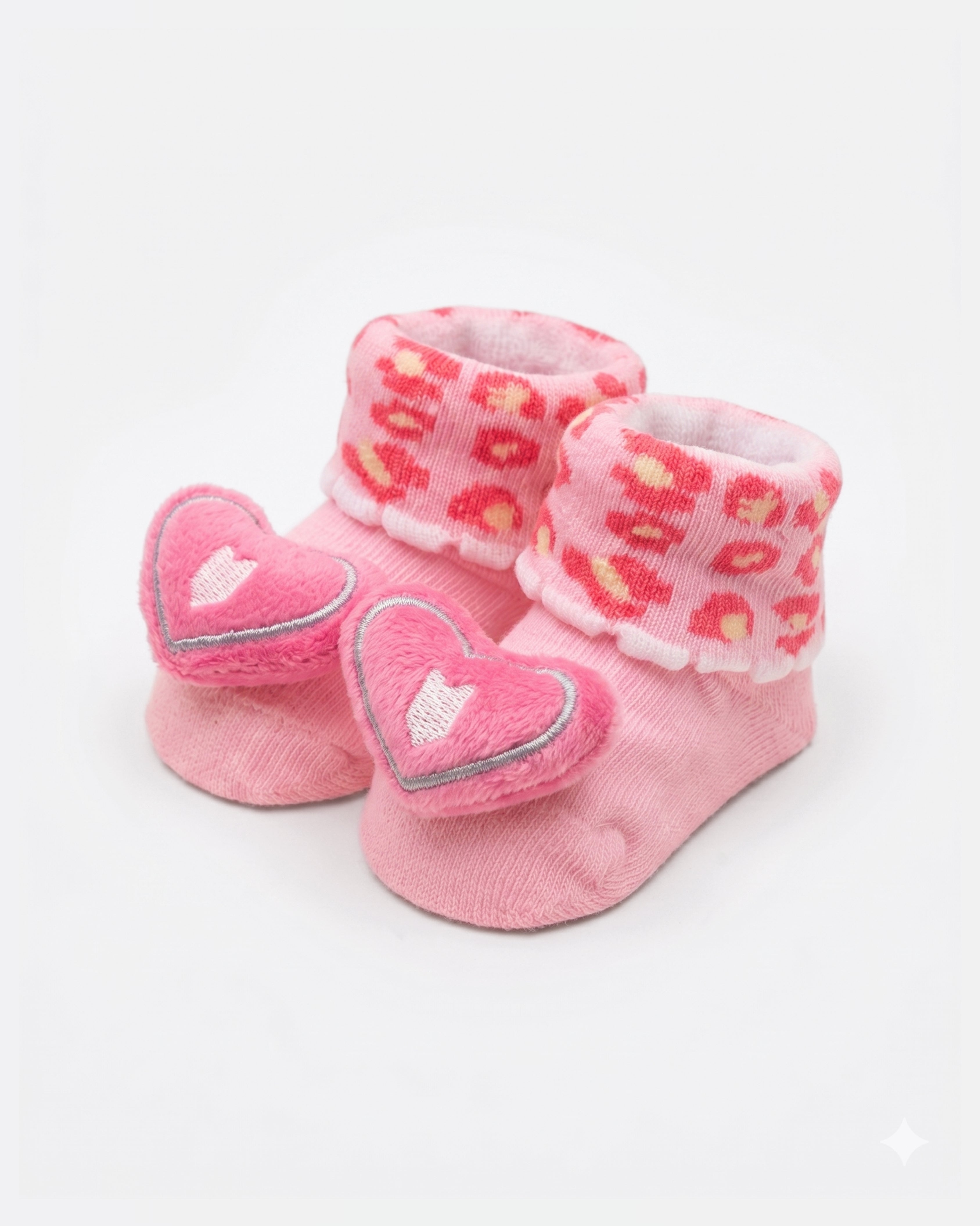 Baby Booties – Infant Soft Socks (Pink Heart)