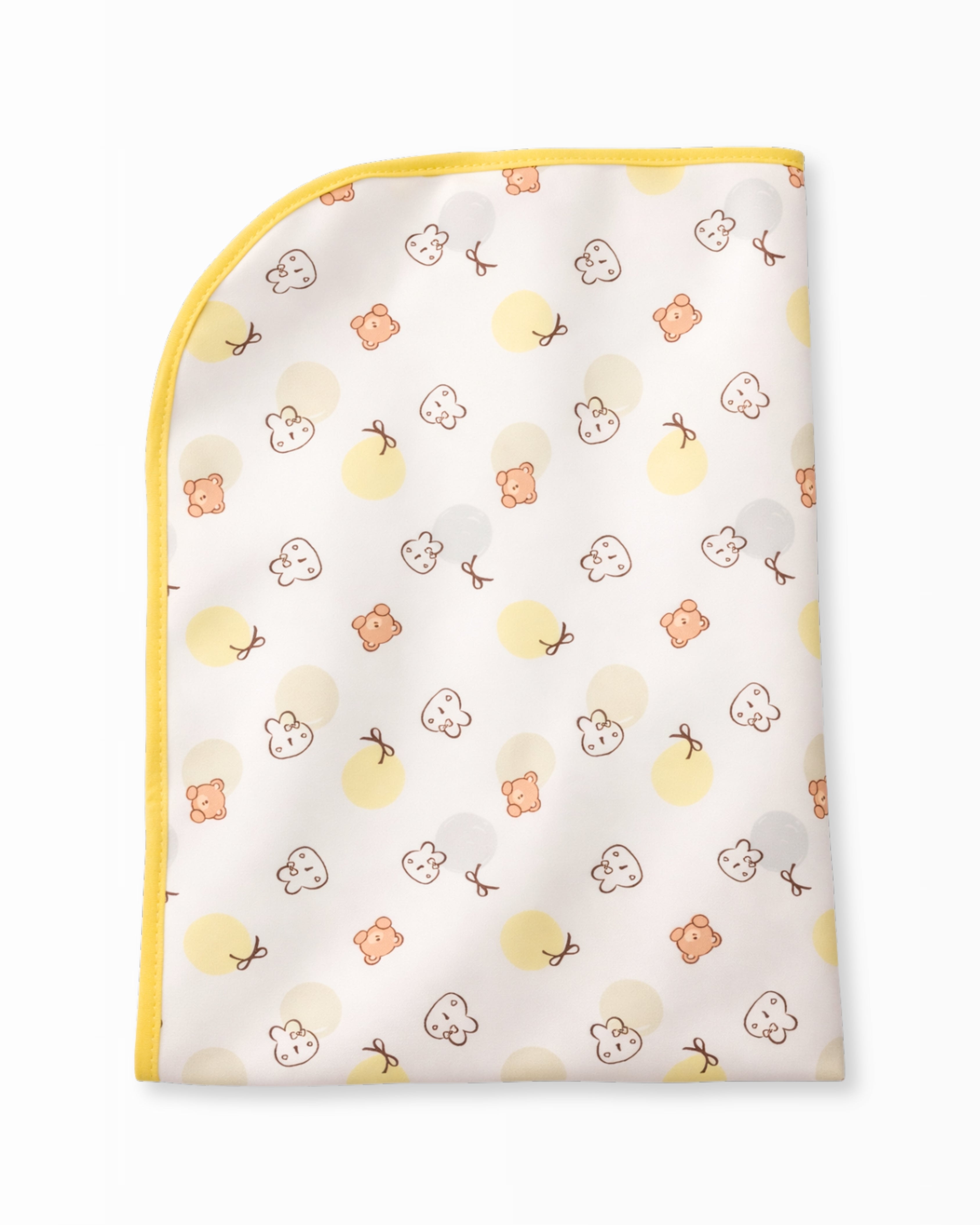 Waterproof Diaper Changing Sheet –  Bear and Bunny (Yellow) (19x27 Inches)
