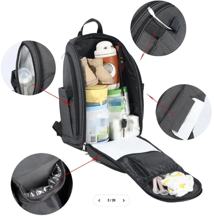 Baby Diaper Bag - Nursery Travel Bag - (Cybee)