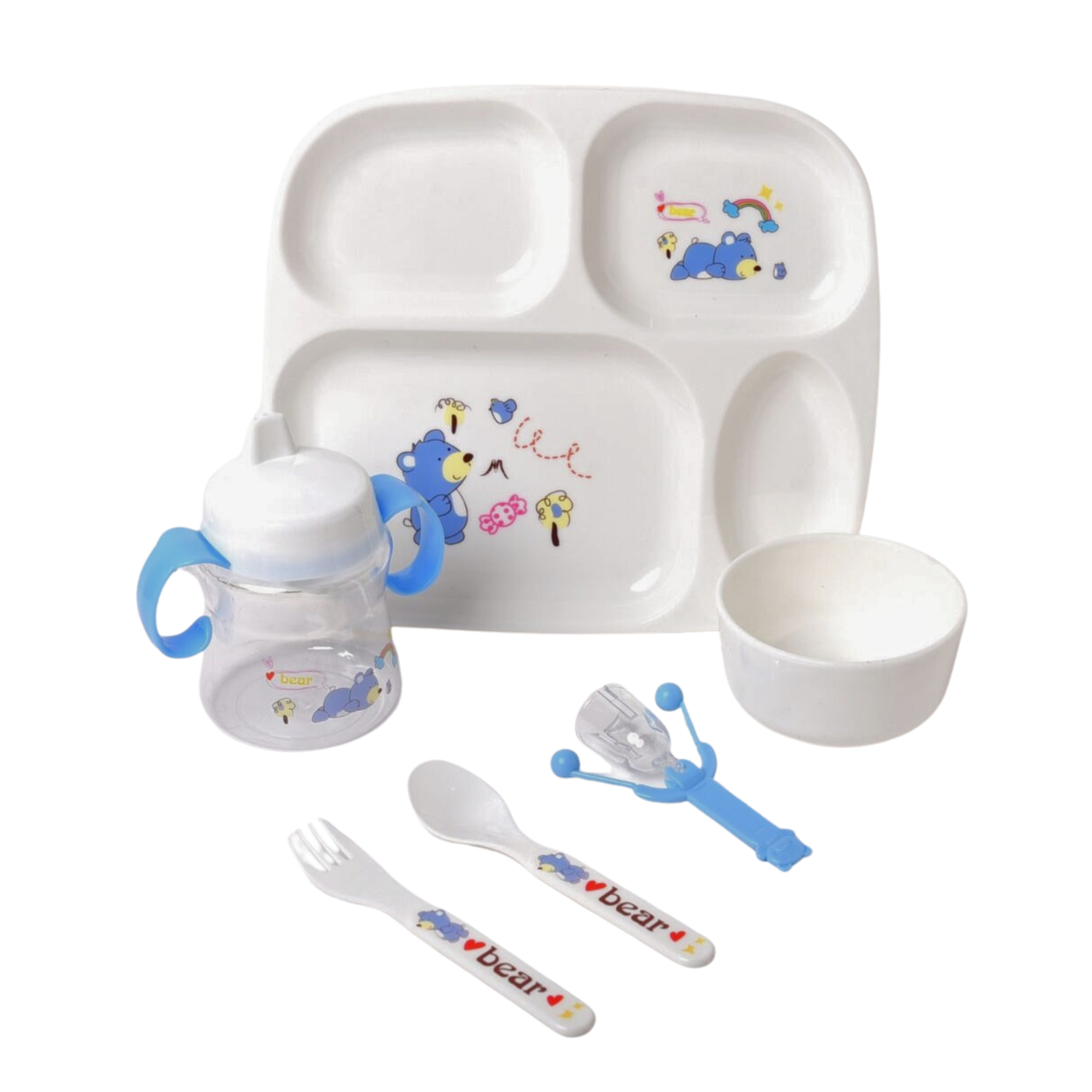 5-Piece Baby Dinnerware Set – BPA-Free Divided Plate Tableware For Babies