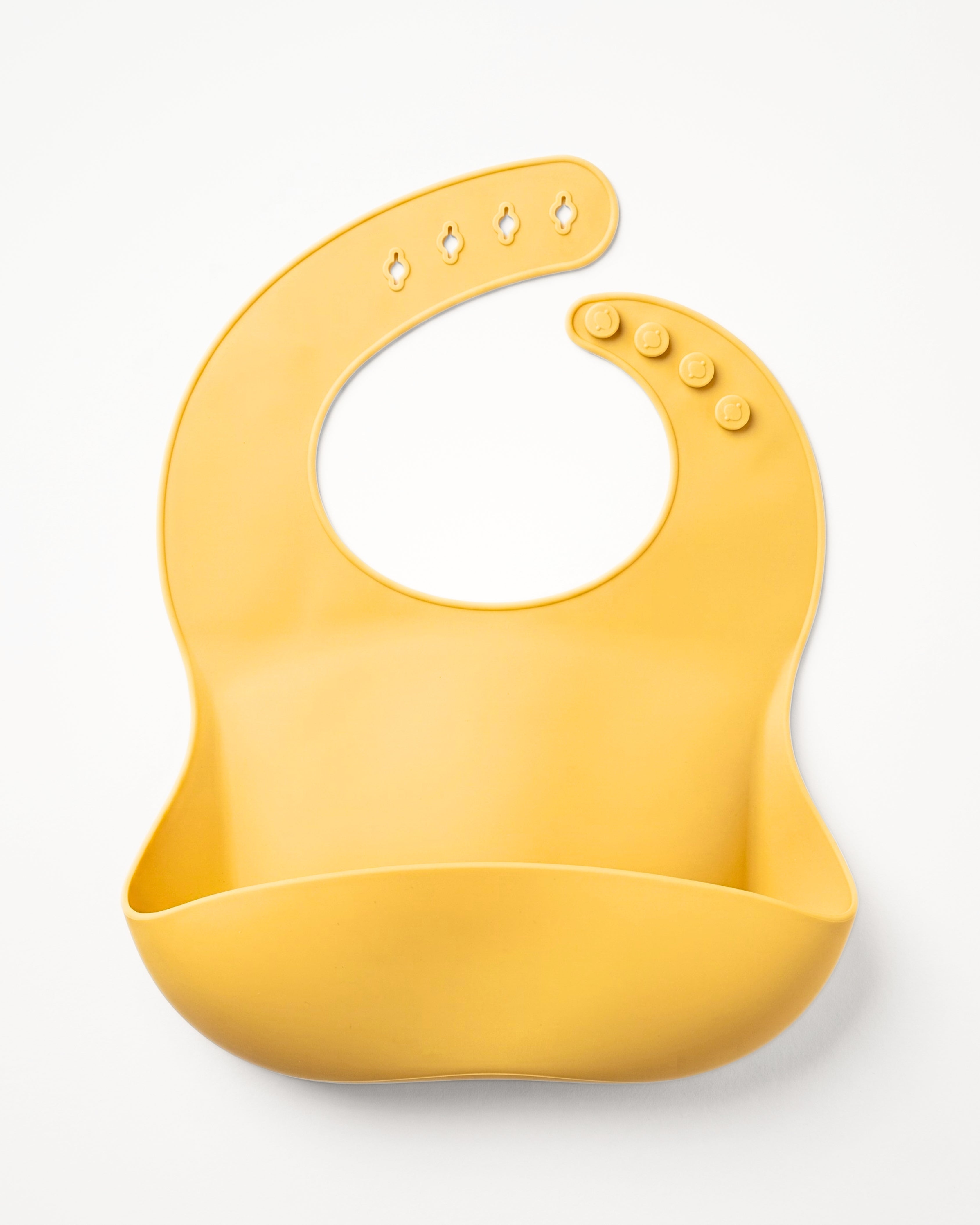 Adjustable Food-Grade Silicone Bib - BPA-free - Honey Yellow