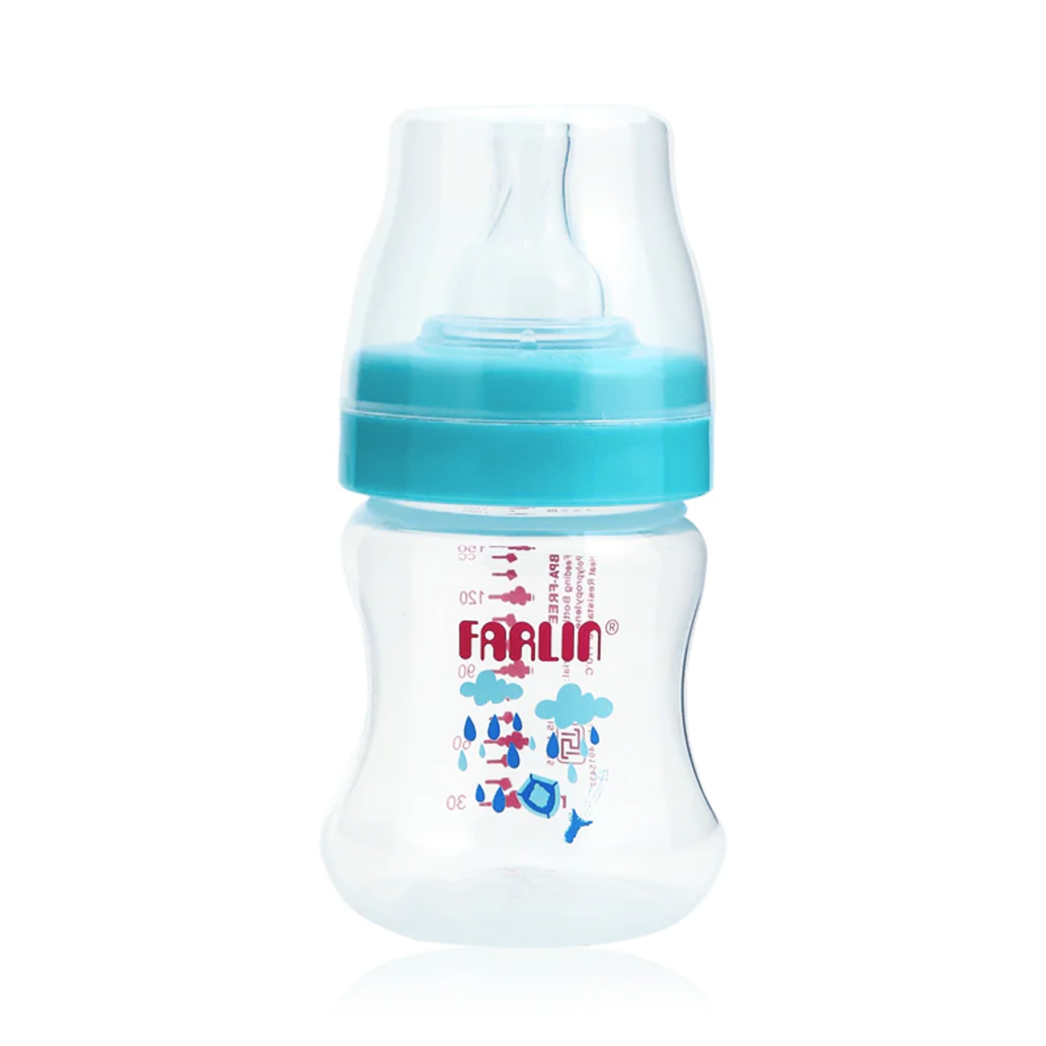 Farlin 150ml Wide Neck Baby Feeding Bottle with Anti-Colic System (0M+)
