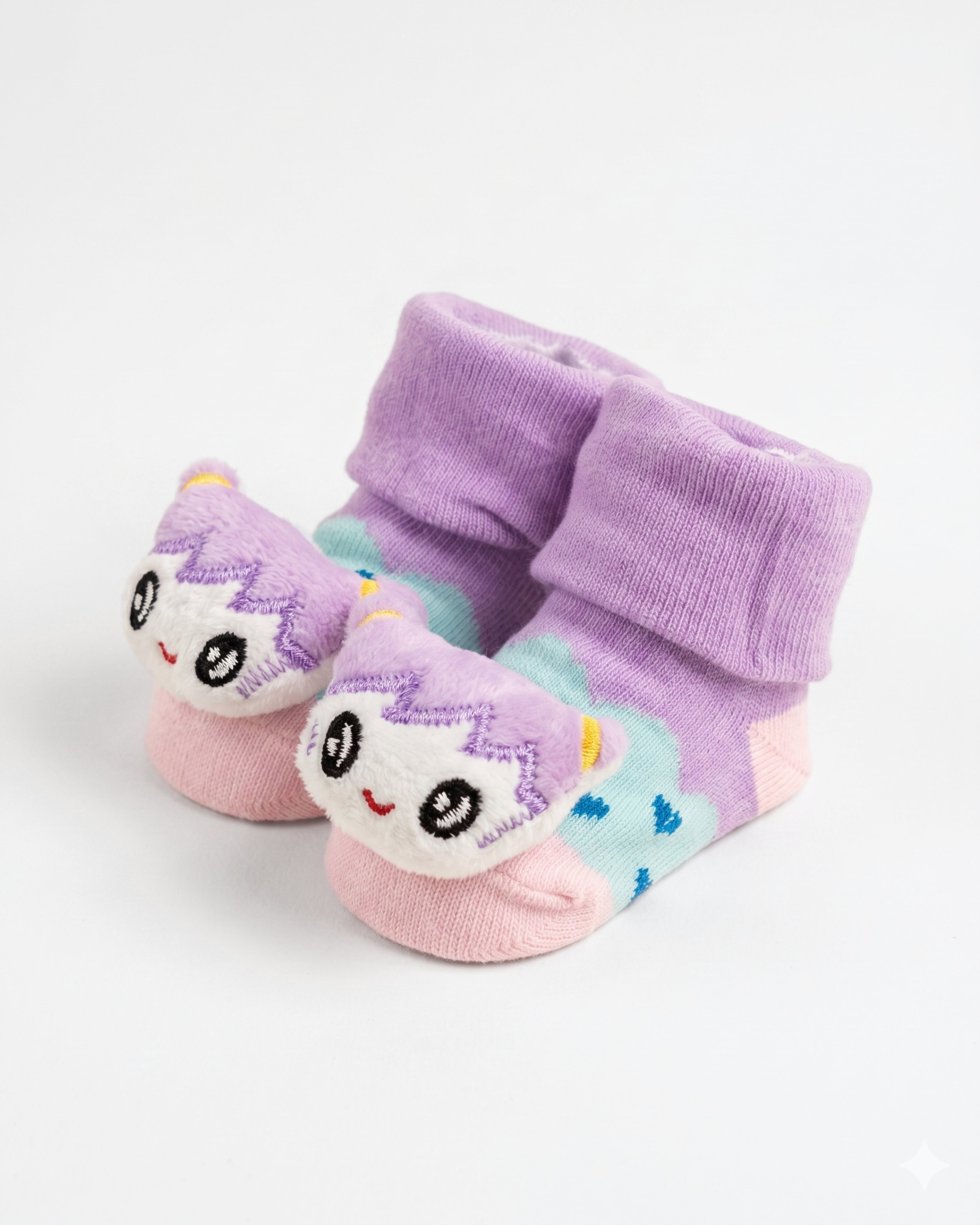 Baby Booties – Infant Soft Socks (Purple Doll)