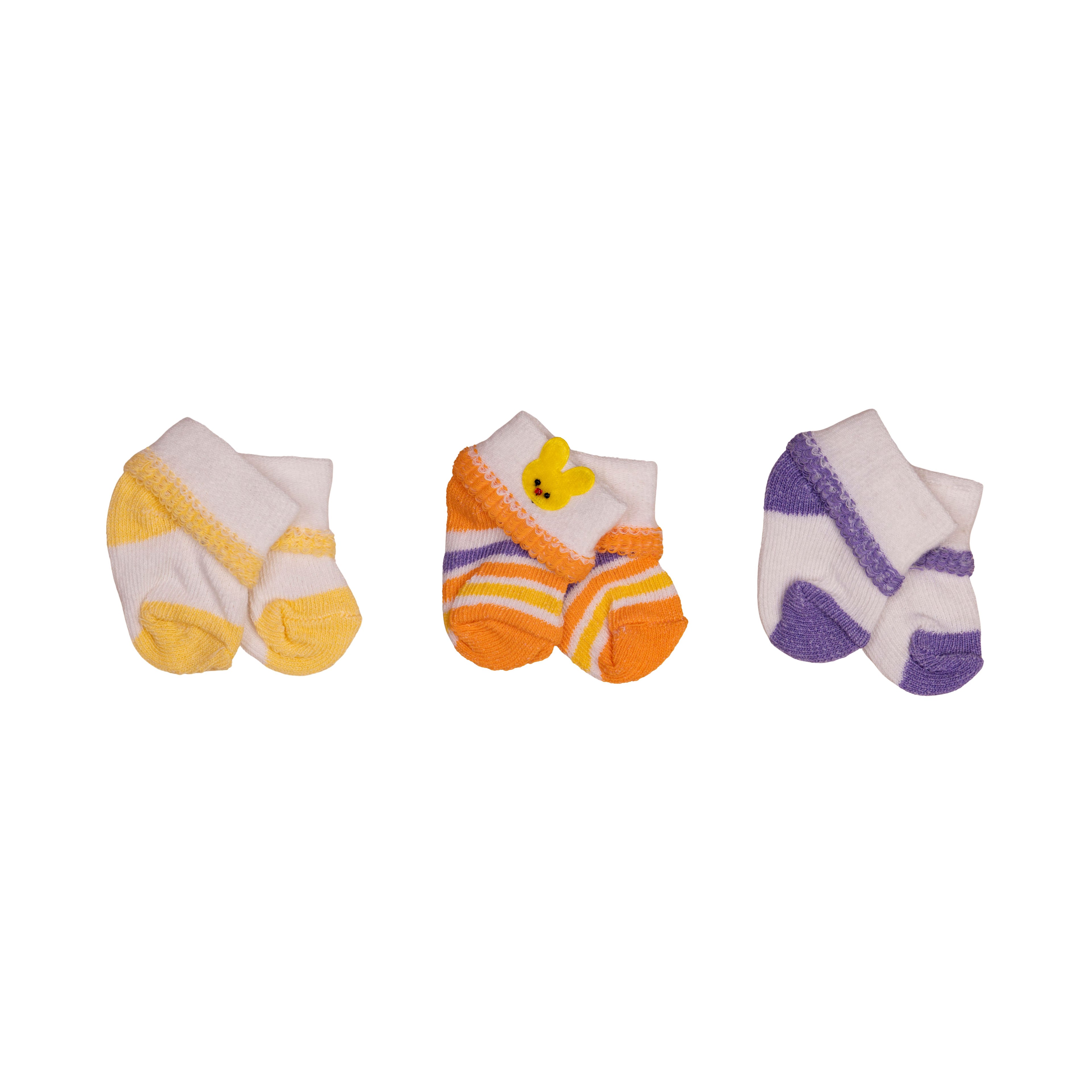 Baby Socks Pack Of Three — 0-3 M