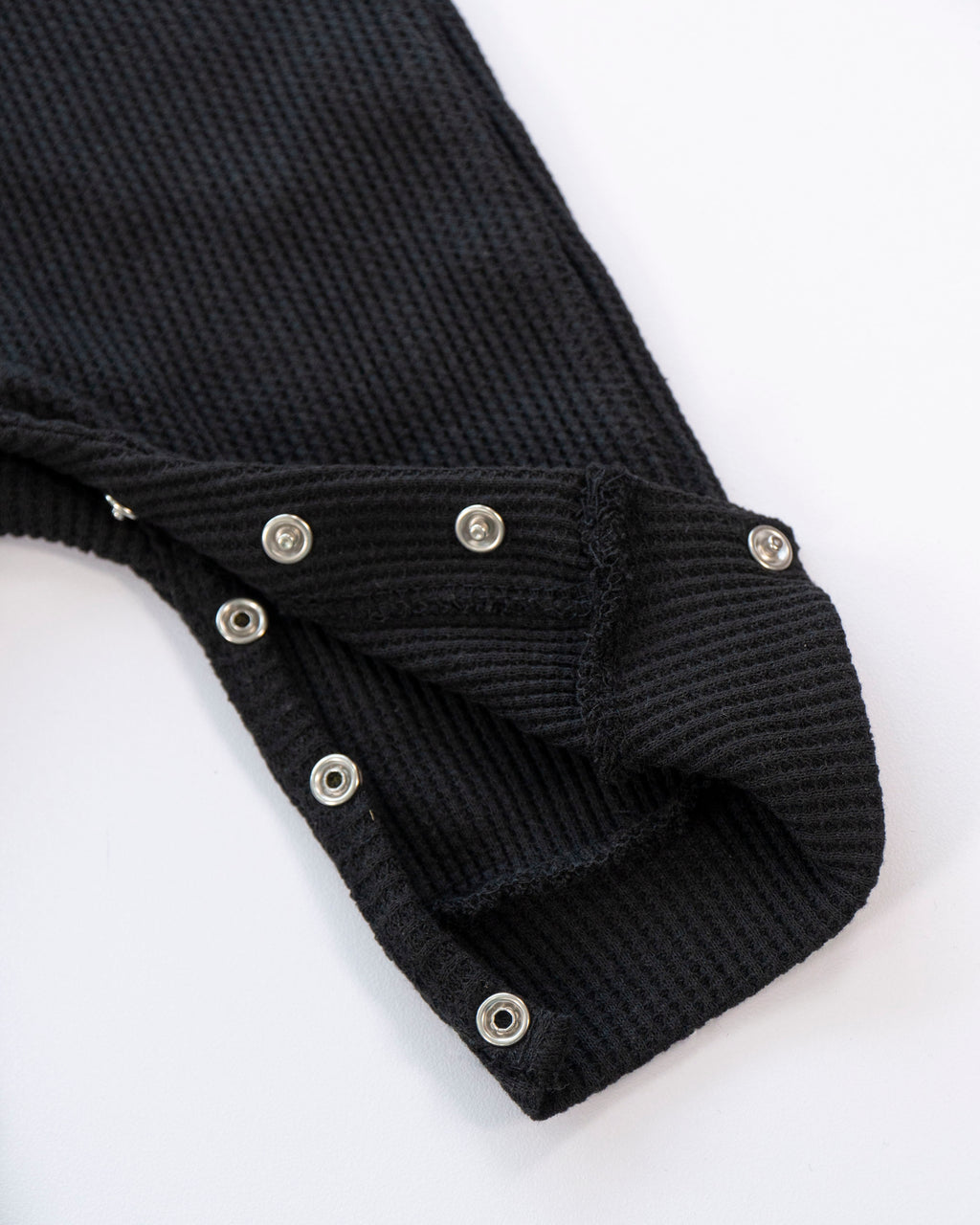 Waffle Knit Thermal Romper – (Black)