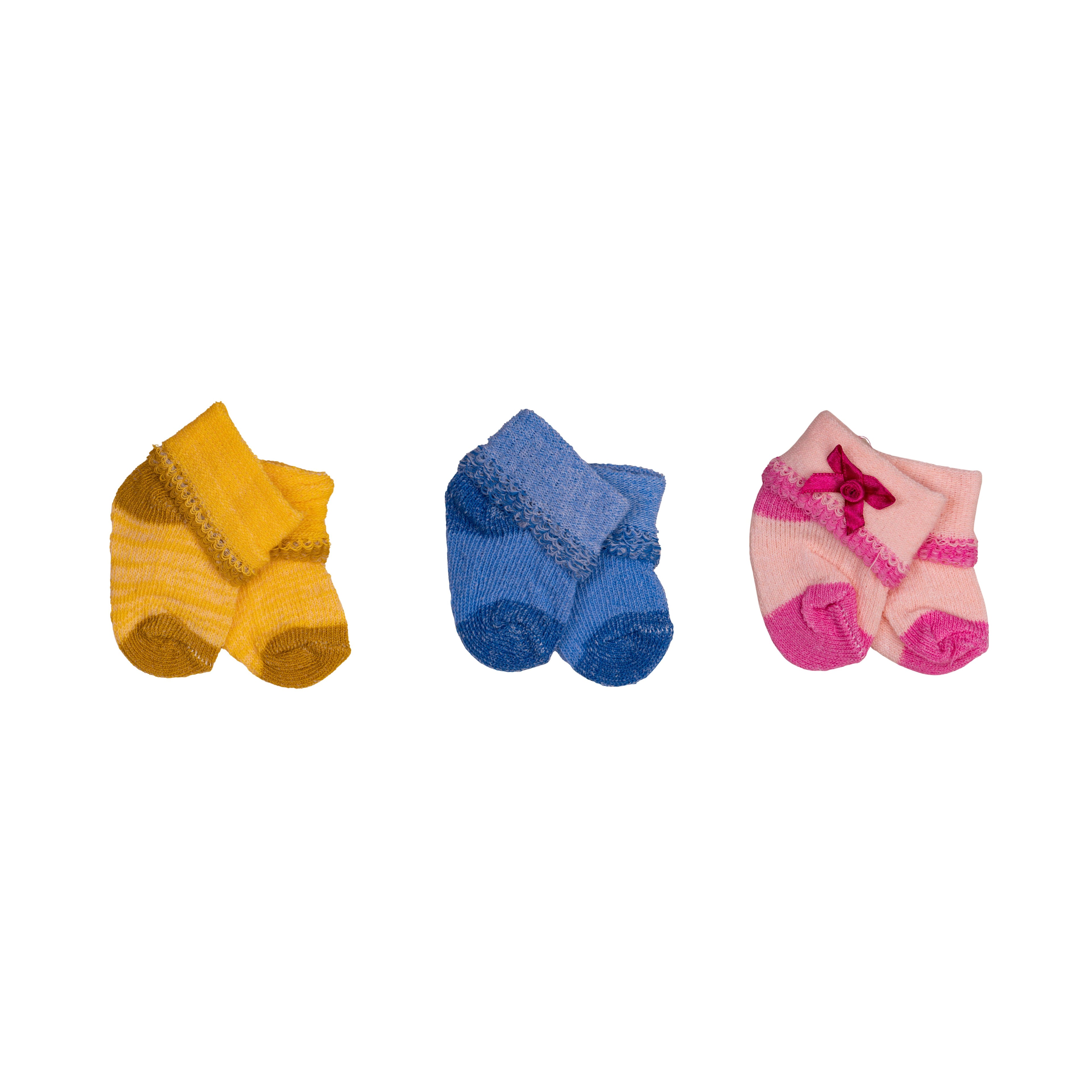 Baby Socks Pack Of Three — 0-3 M