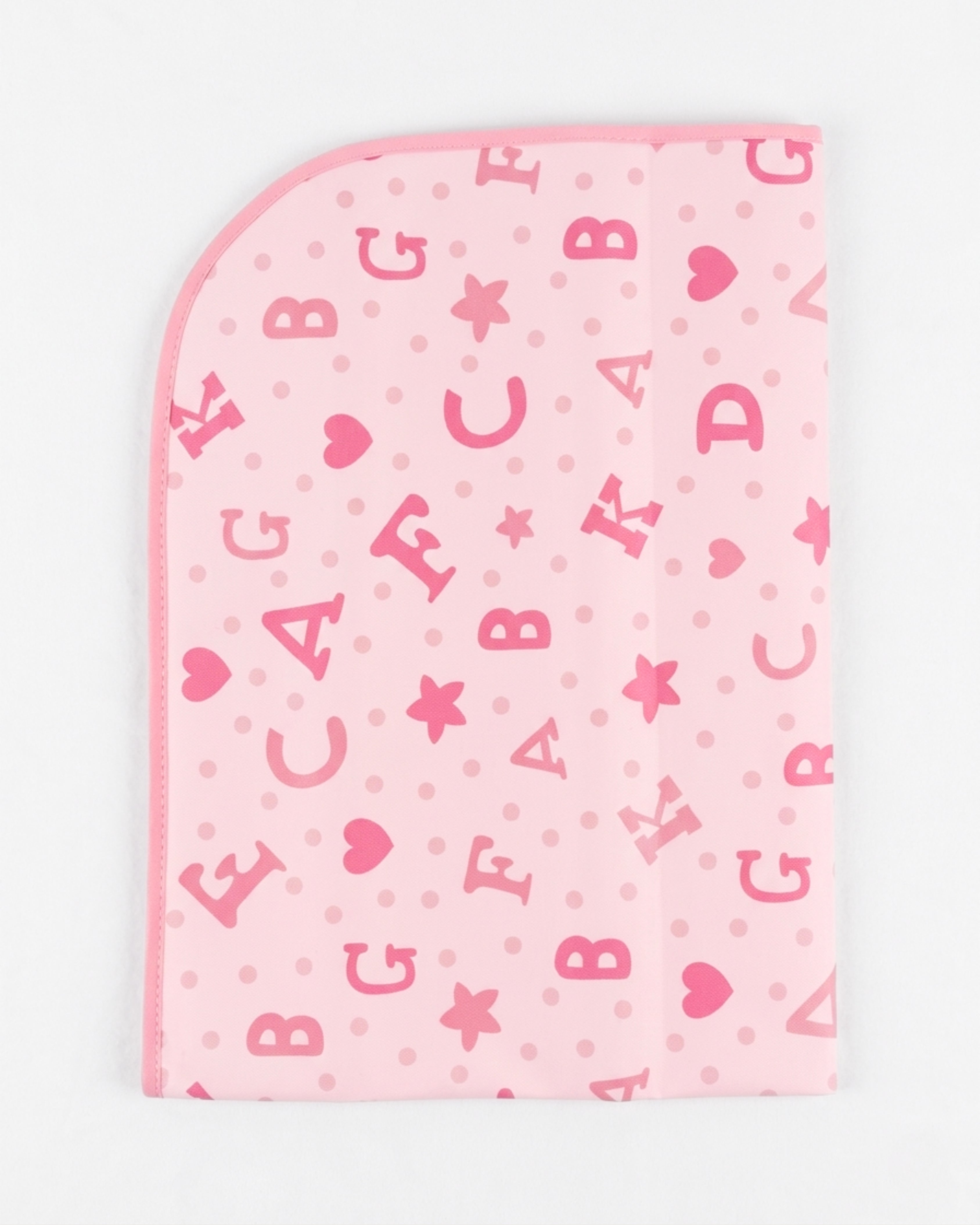 Waterproof Diaper Changing Sheet –  Alphabets (Pink) (19x27 Inches)