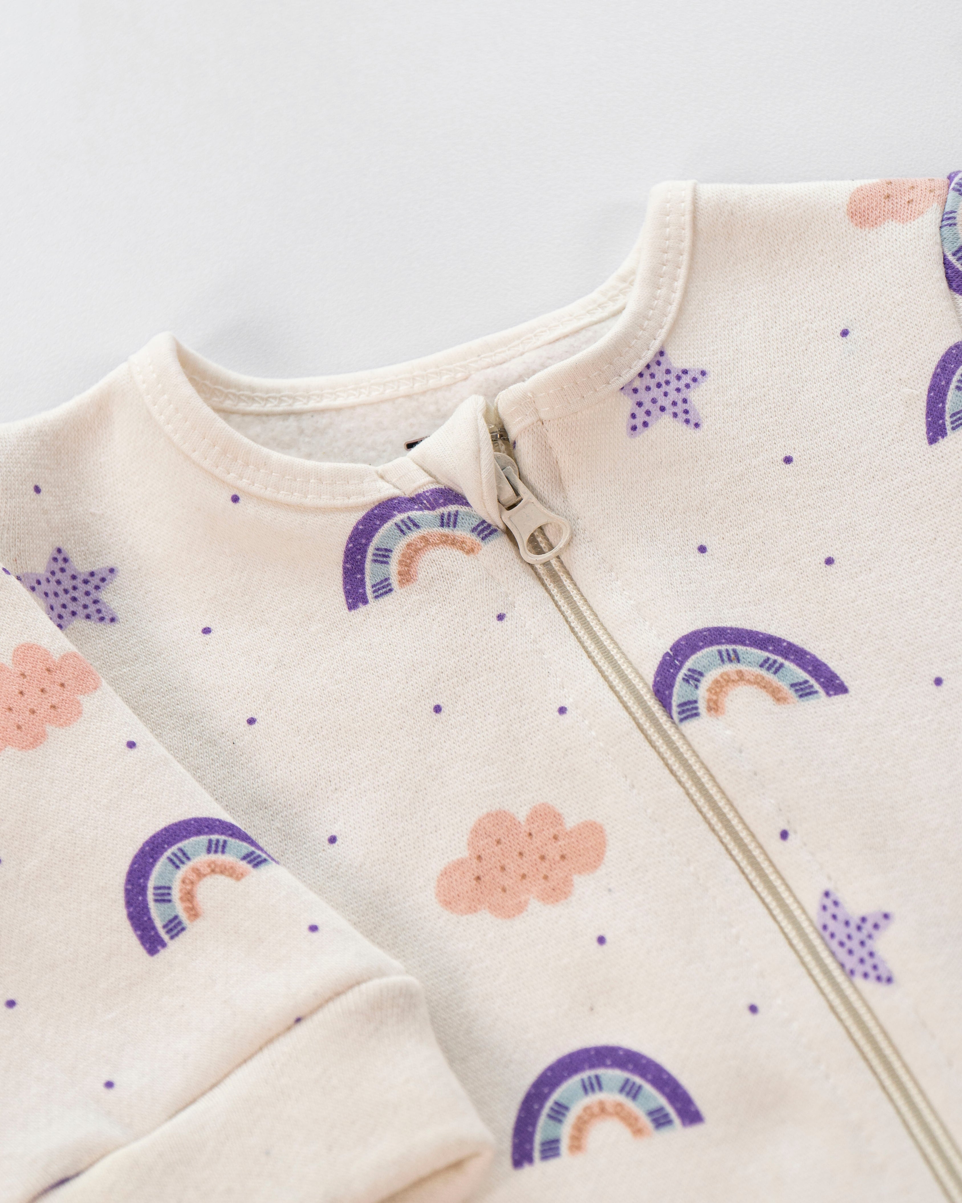 Dreamy Rainbows - Fleece Zipper Romper