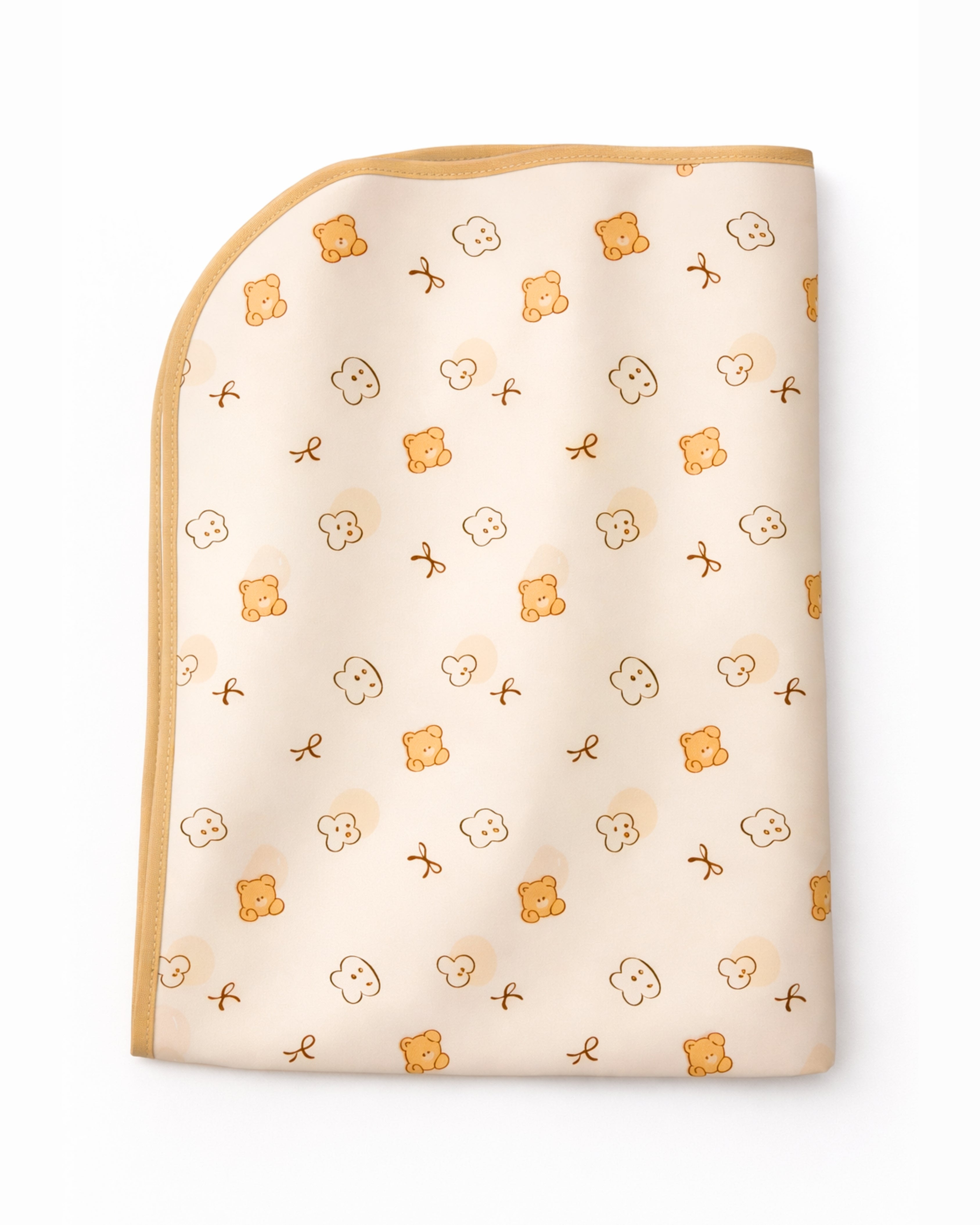 Waterproof Diaper Changing Sheet –  Bear and Bunny (Beige) (19x27 Inches)