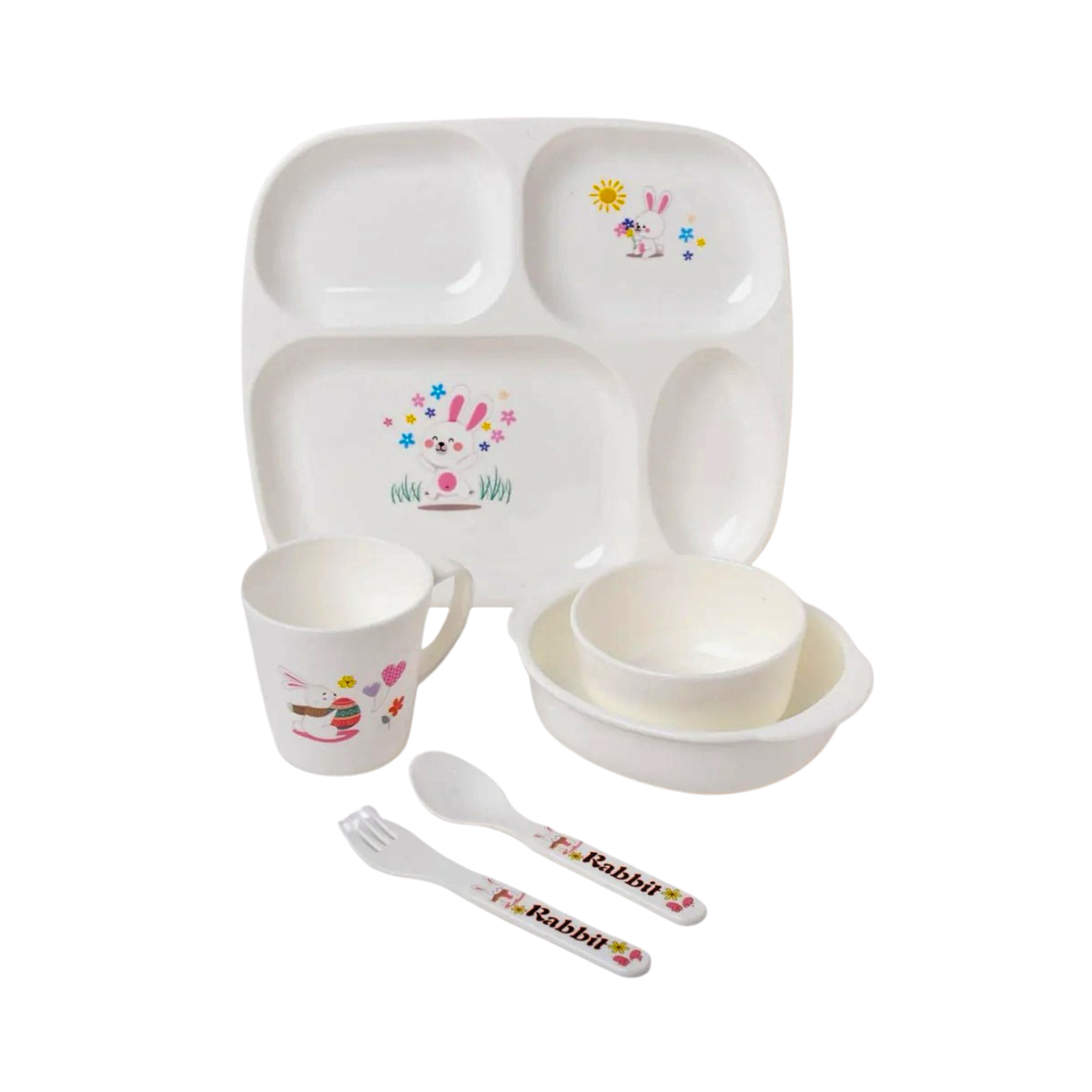 5-Piece Kids Dinnerware Set – BPA-Free Divided Plate Tableware For Kids