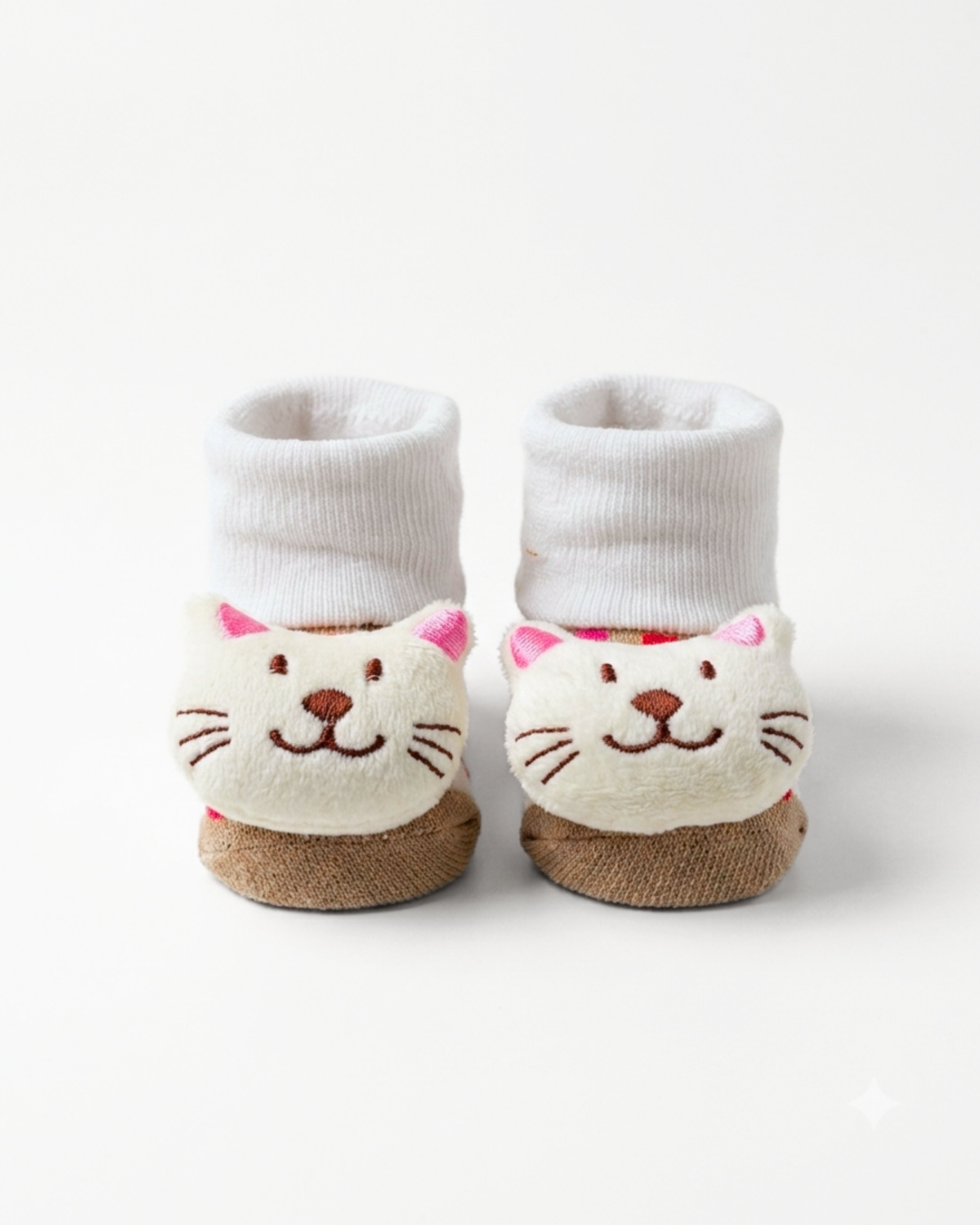 Baby Booties – Infant Soft Socks (Beige Cat)