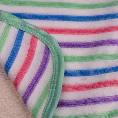 3 Pcs Striped Baby Washcloth Set – Soft Towels with Colorful Edges