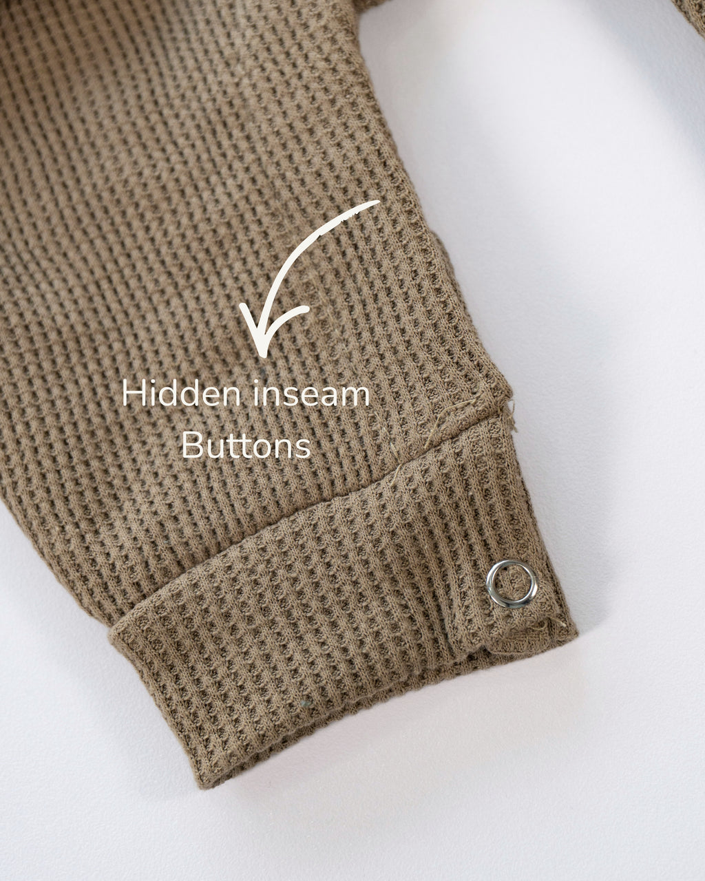 Waffle Knit Thermal Romper – (Oatmeal)