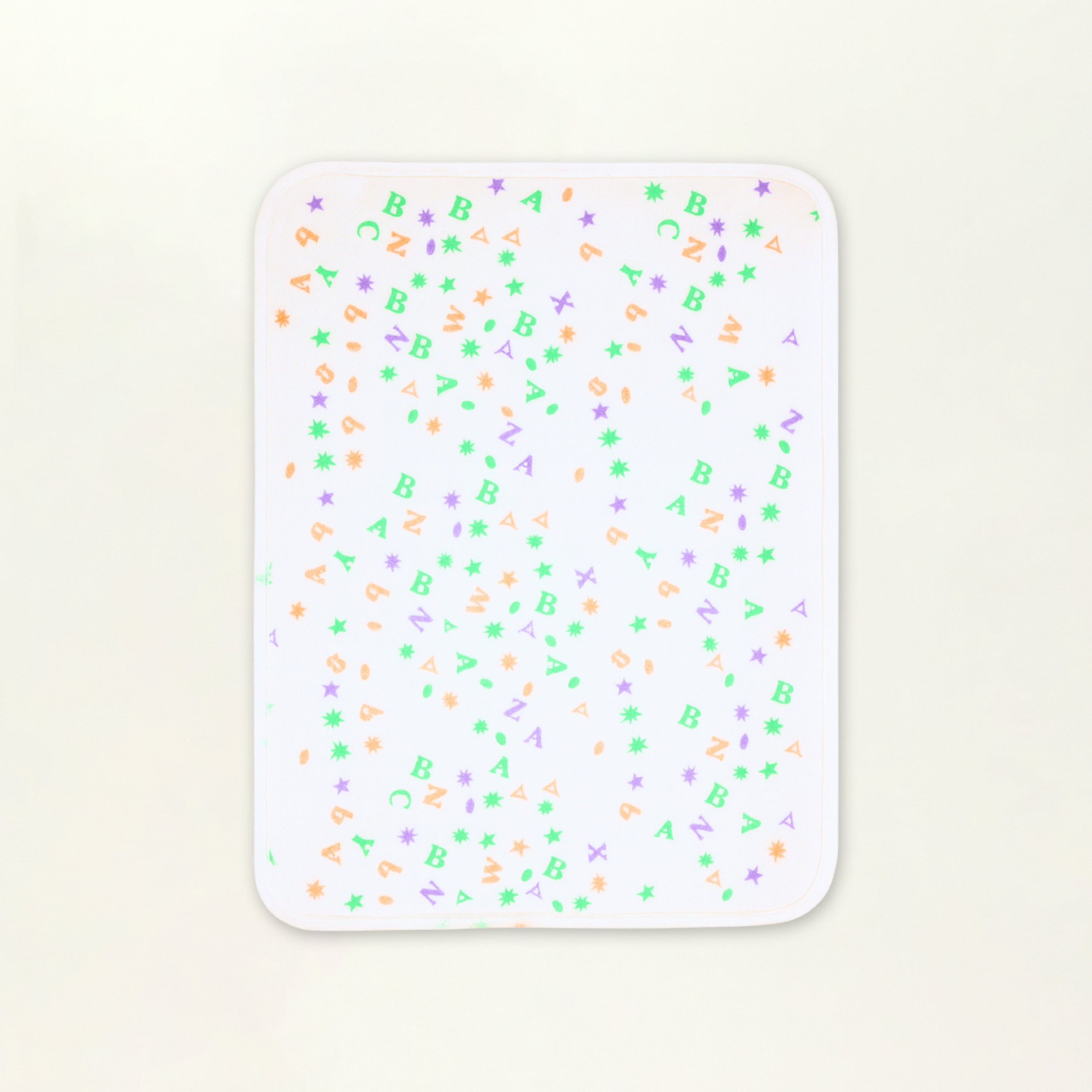 Waterproof Diaper Changing Sheet –  alphabet printed Purple Green (17x23) (Inches)