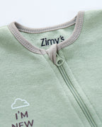 Im New Here- Fleece Zipper Romper