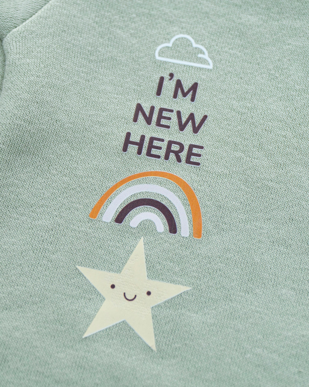 Im New Here- Fleece Zipper Romper