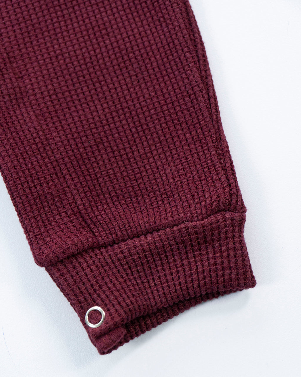 Waffle Knit Thermal Romper – (Maroon)