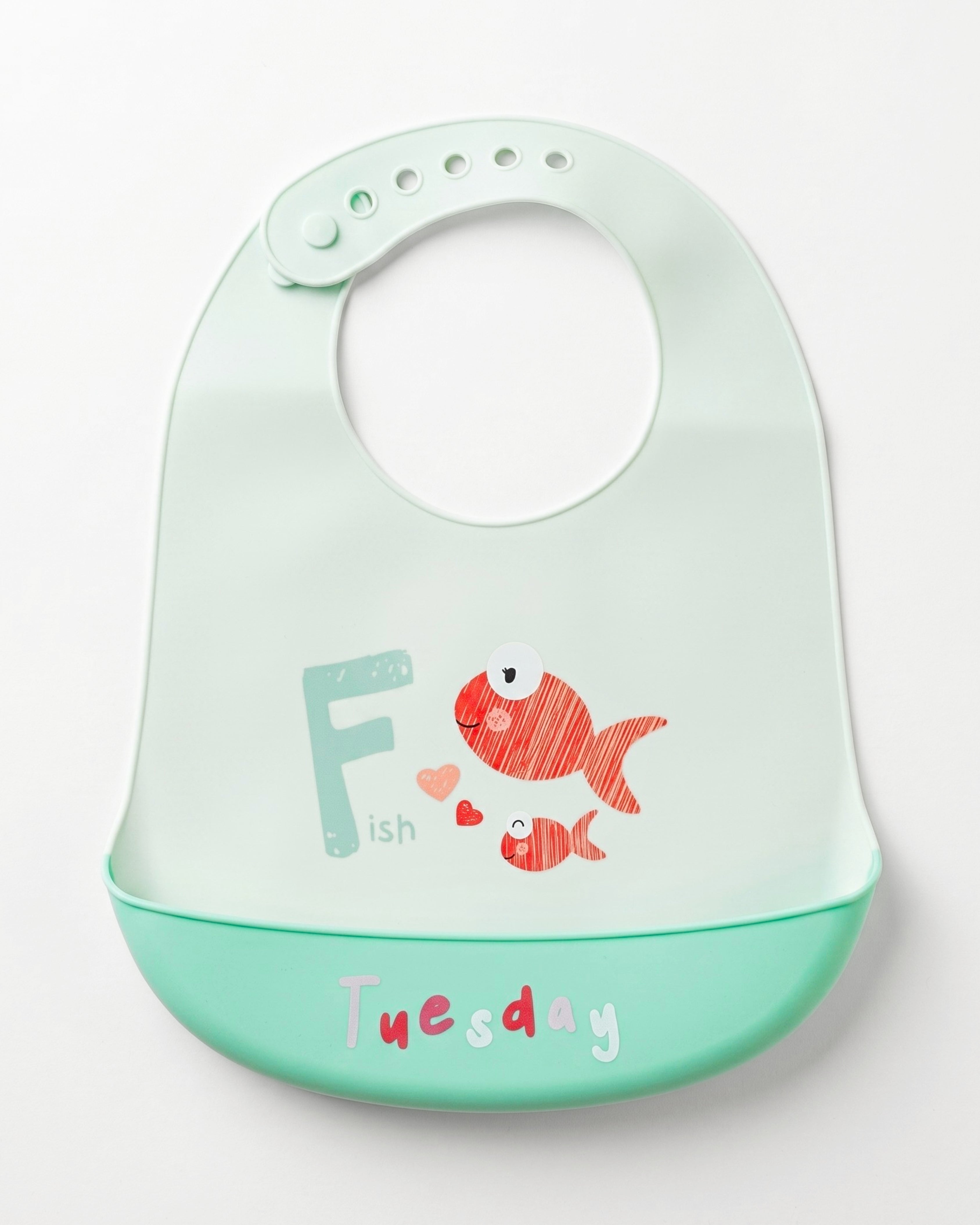 Adjustable Food-Grade Silicone Bib - BPA-free - Tuesday Fish