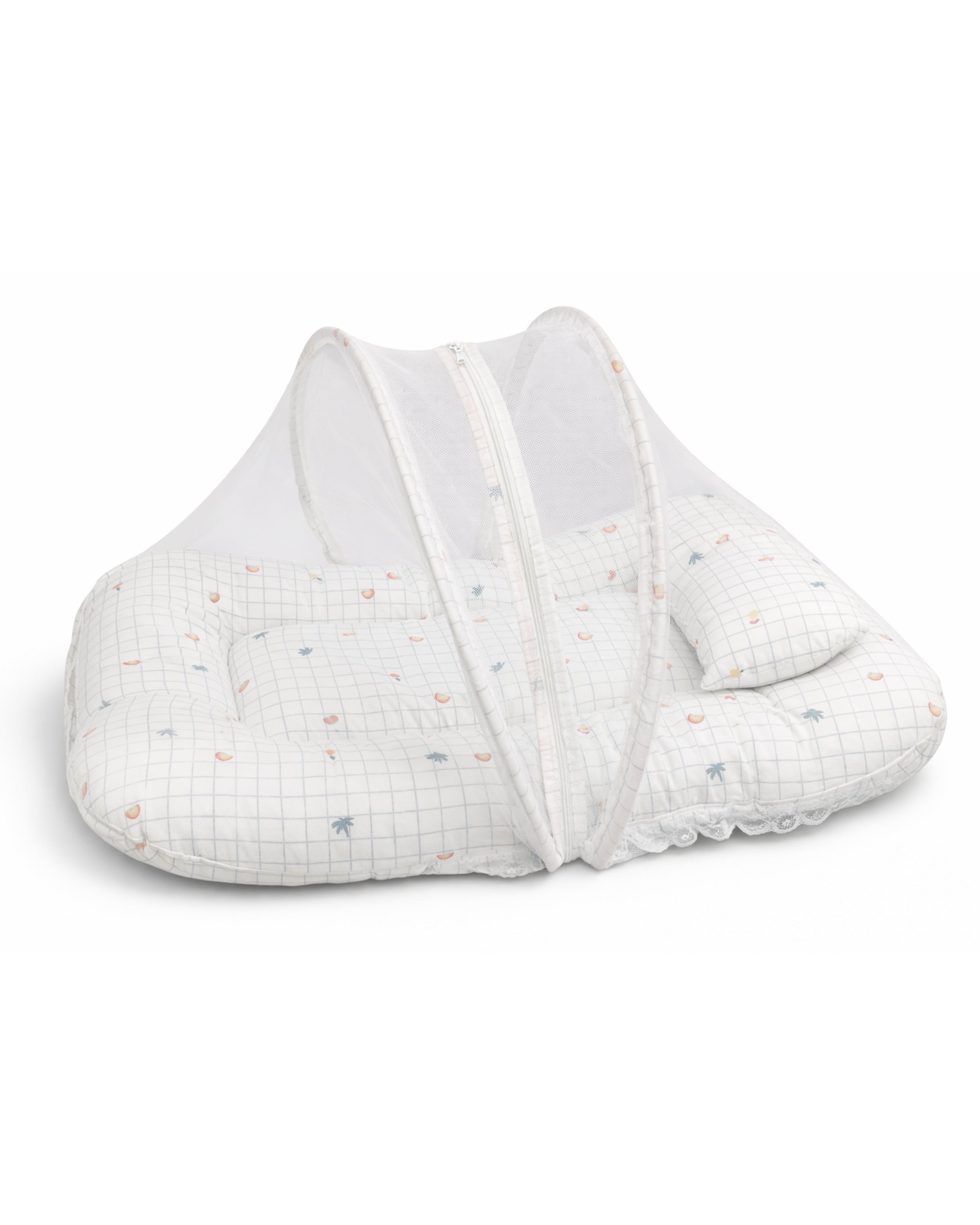 Carry Nest 2 Piece - Baby Sleeping Bag - Bed With Net (Nature Grid)