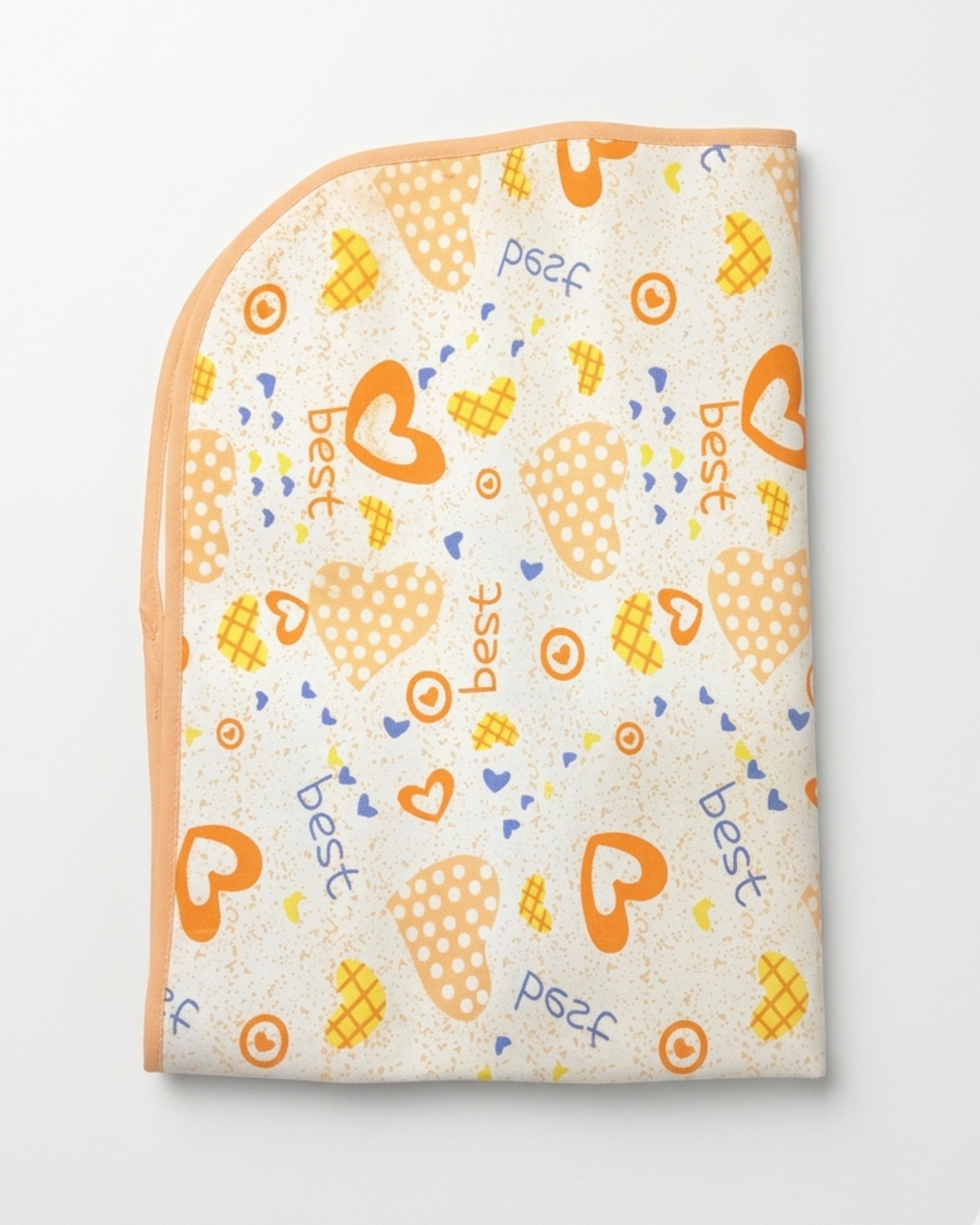 Waterproof Diaper Changing Sheet –  Tiny hearts (Orange) (19x27 Inches)